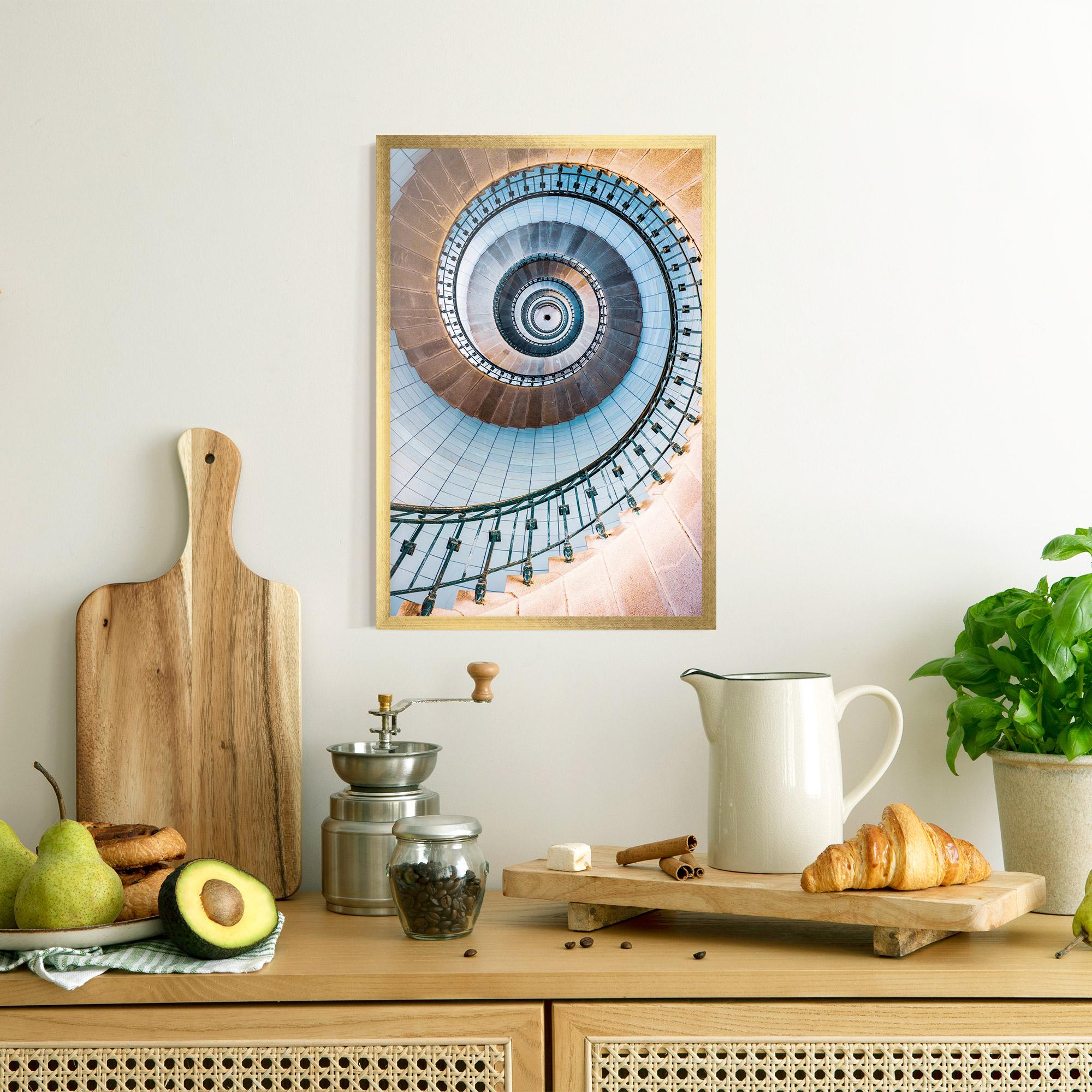 Poster Înrămat Blue Opaline Stairs mockup 8