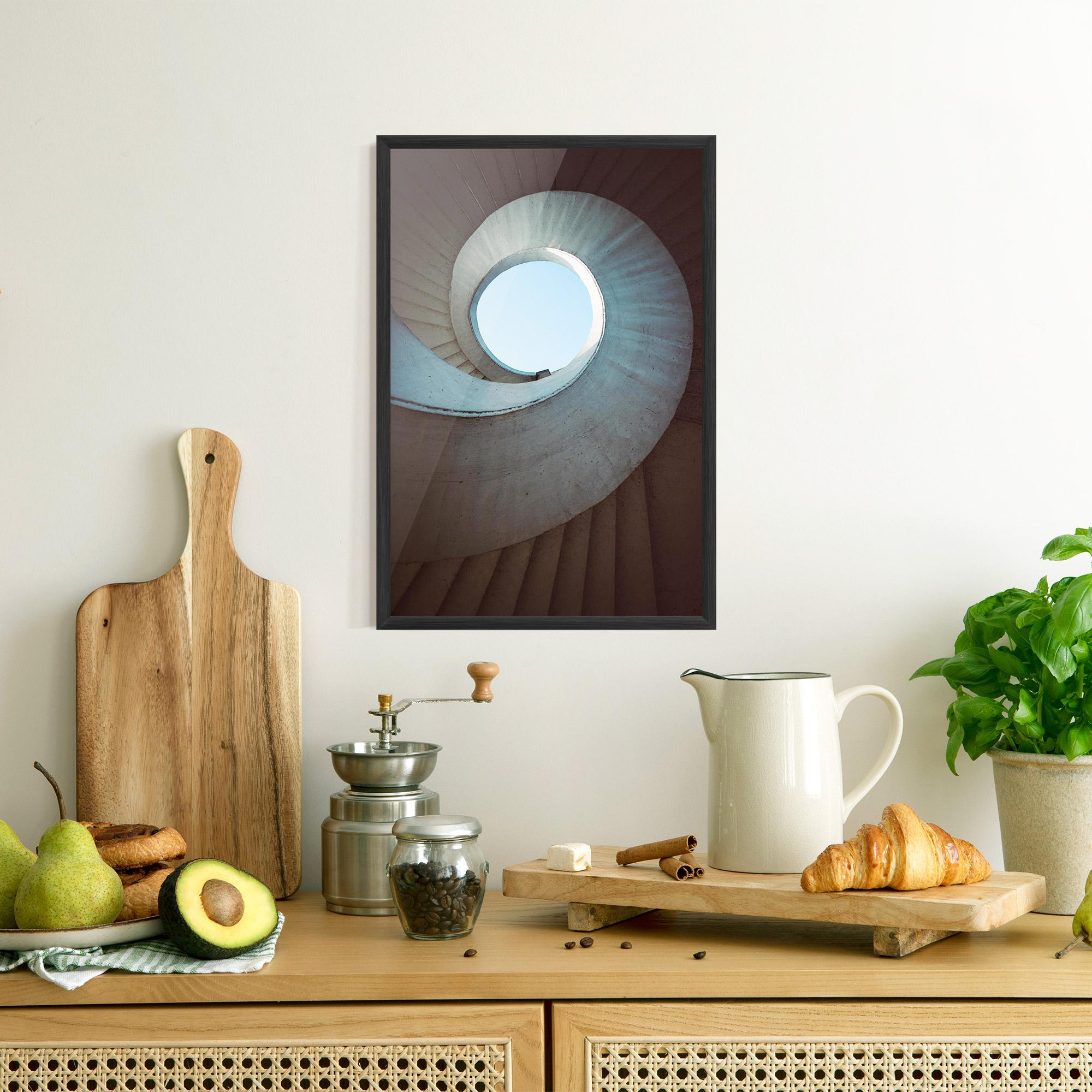 Poster Înrămat Spiral Cream Stairs mockup 8