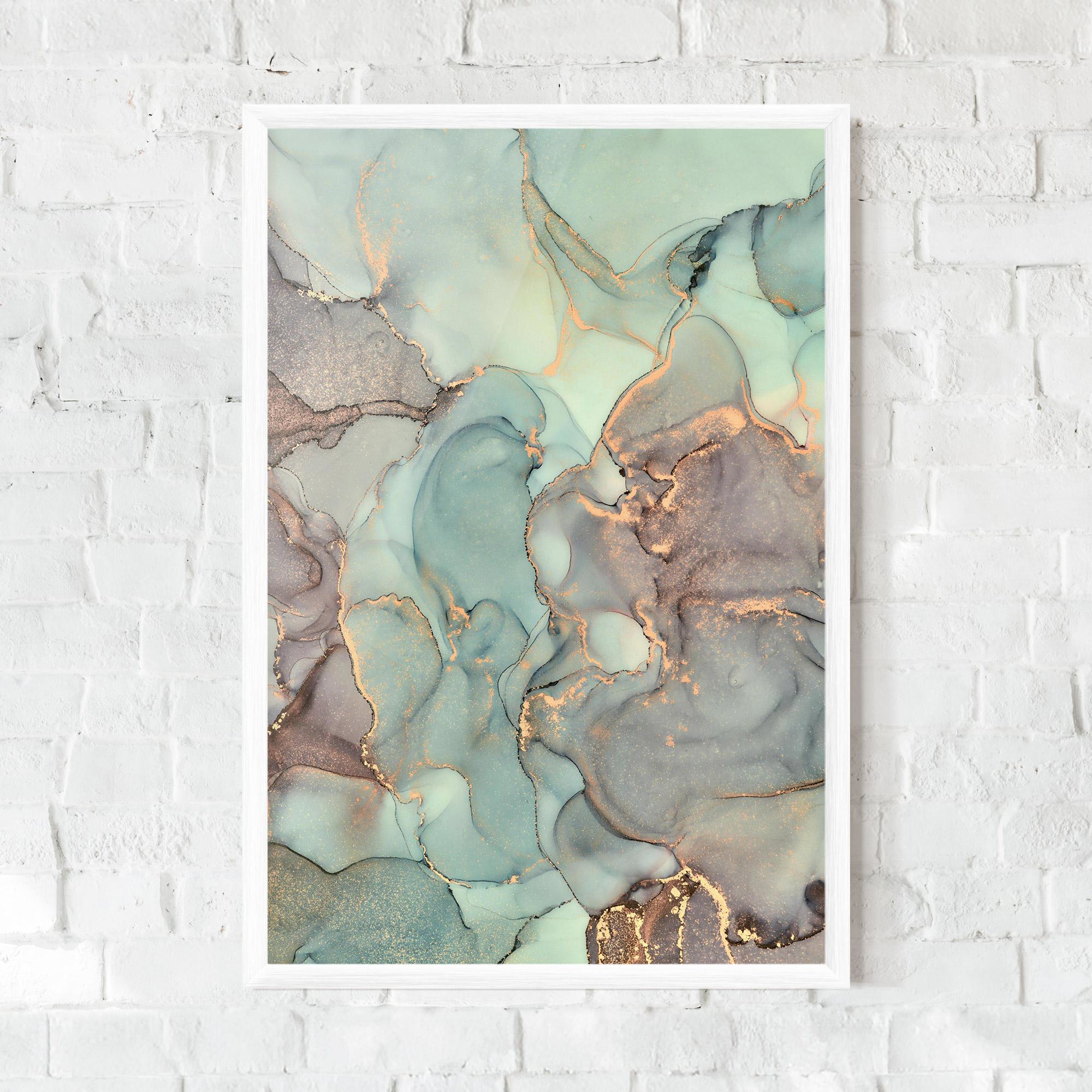 Poster Înrămat Abstract Turquoise Marble mockup 0