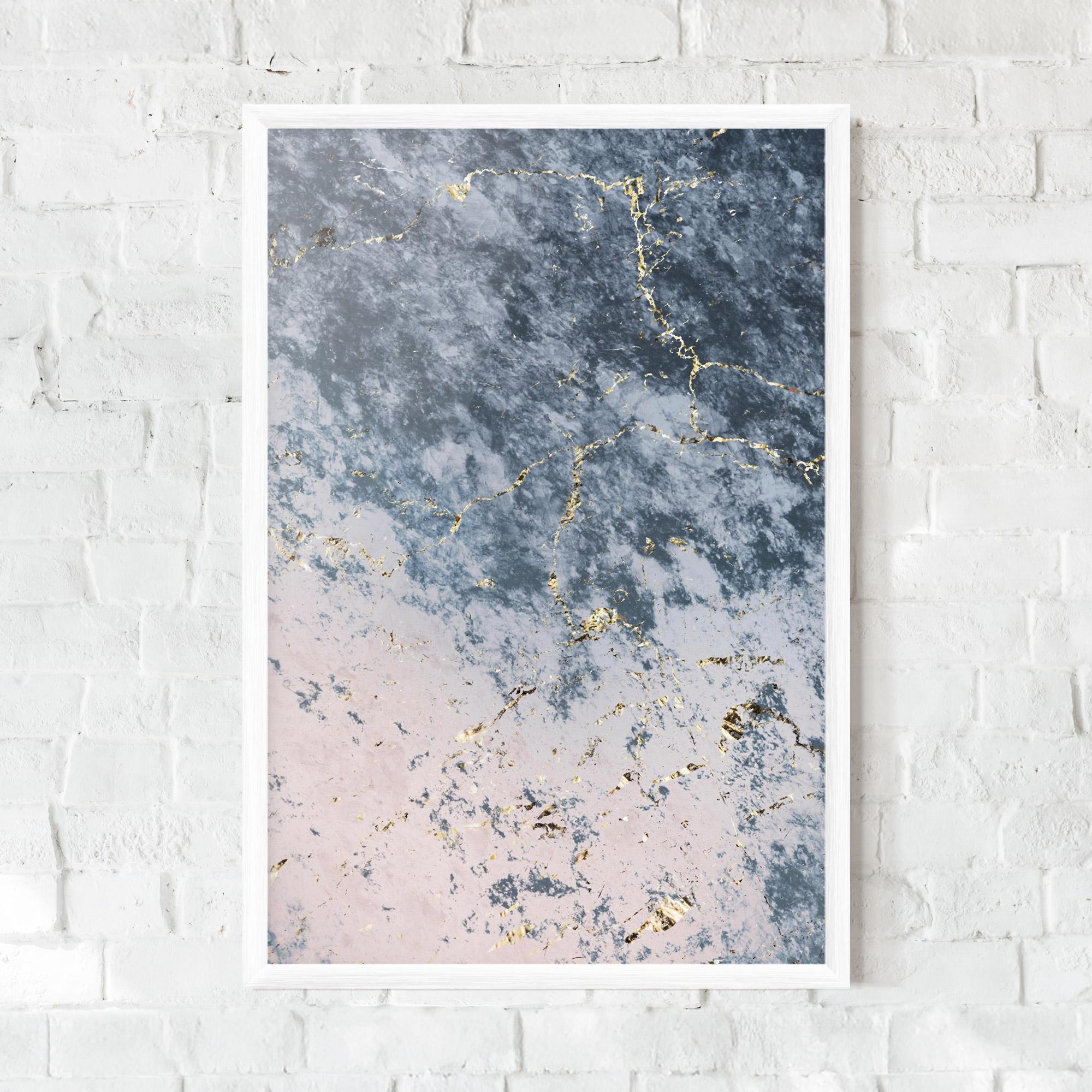 Poster Înrămat Blue Golden Lines mockup 0