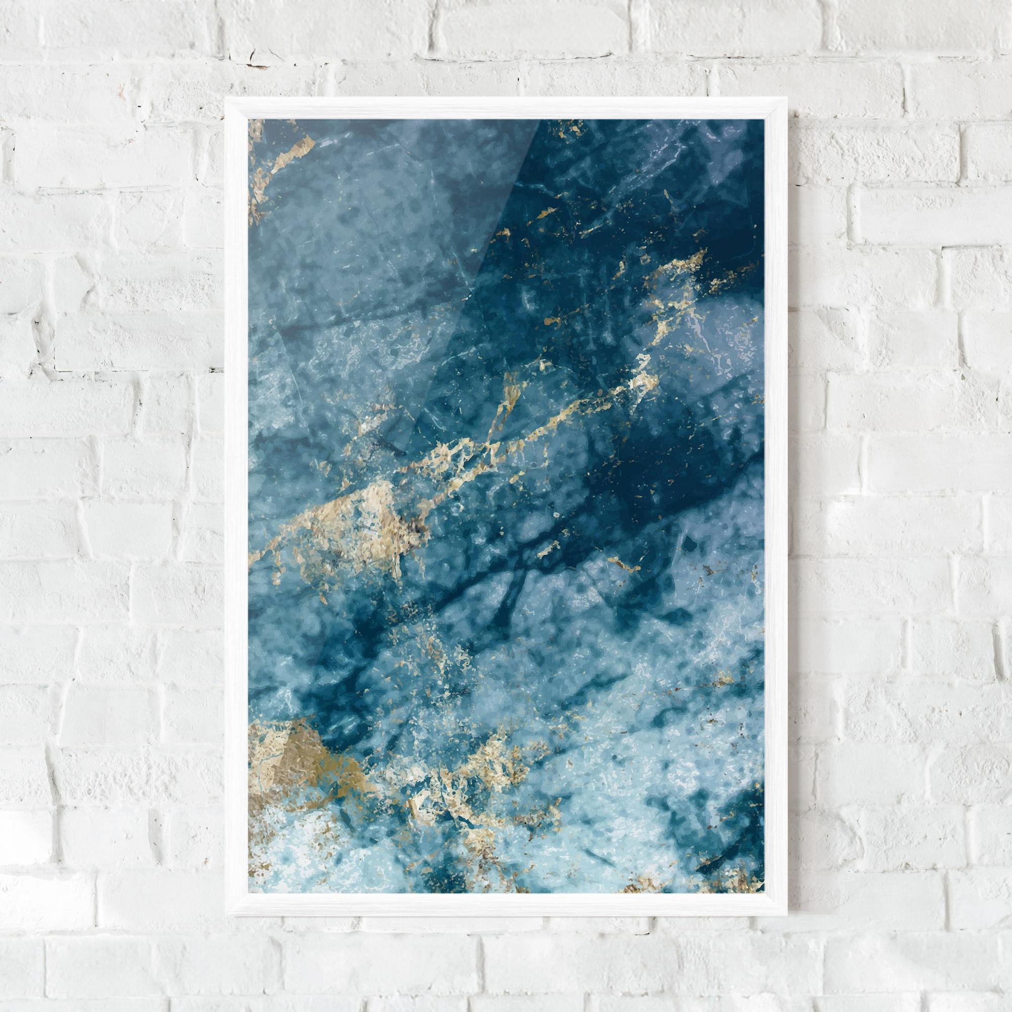 Poster Înrămat Blue Water Marble mockup 0