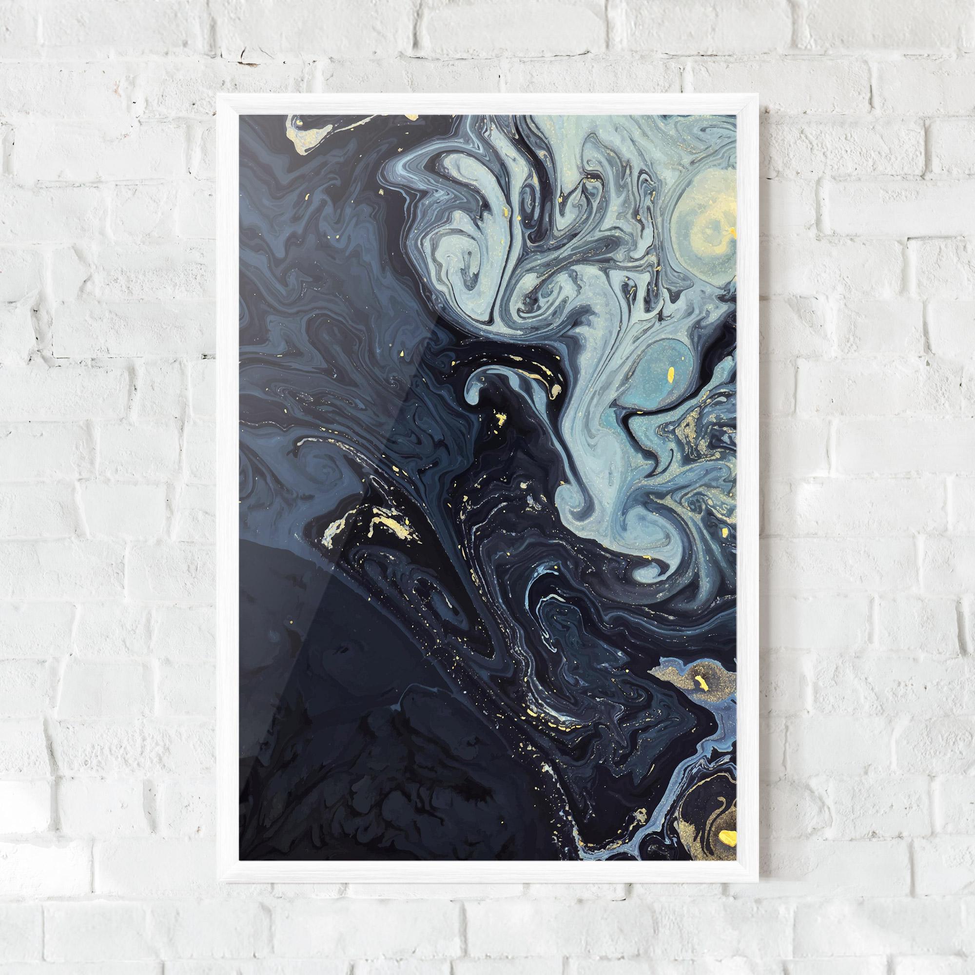 Poster Înrămat Dark Blue Painting mockup 0