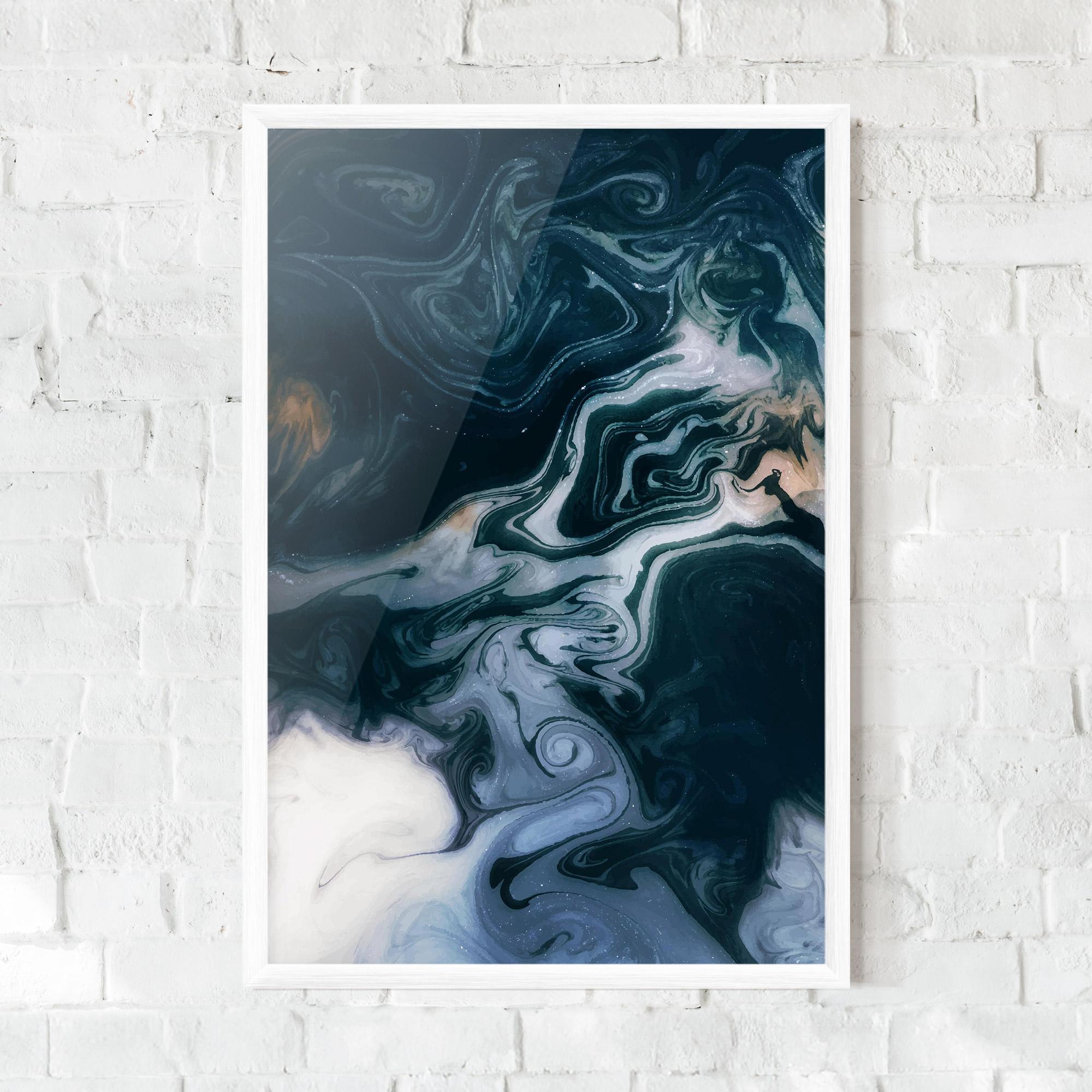 Poster Înrămat Dark Blue With White mockup 0