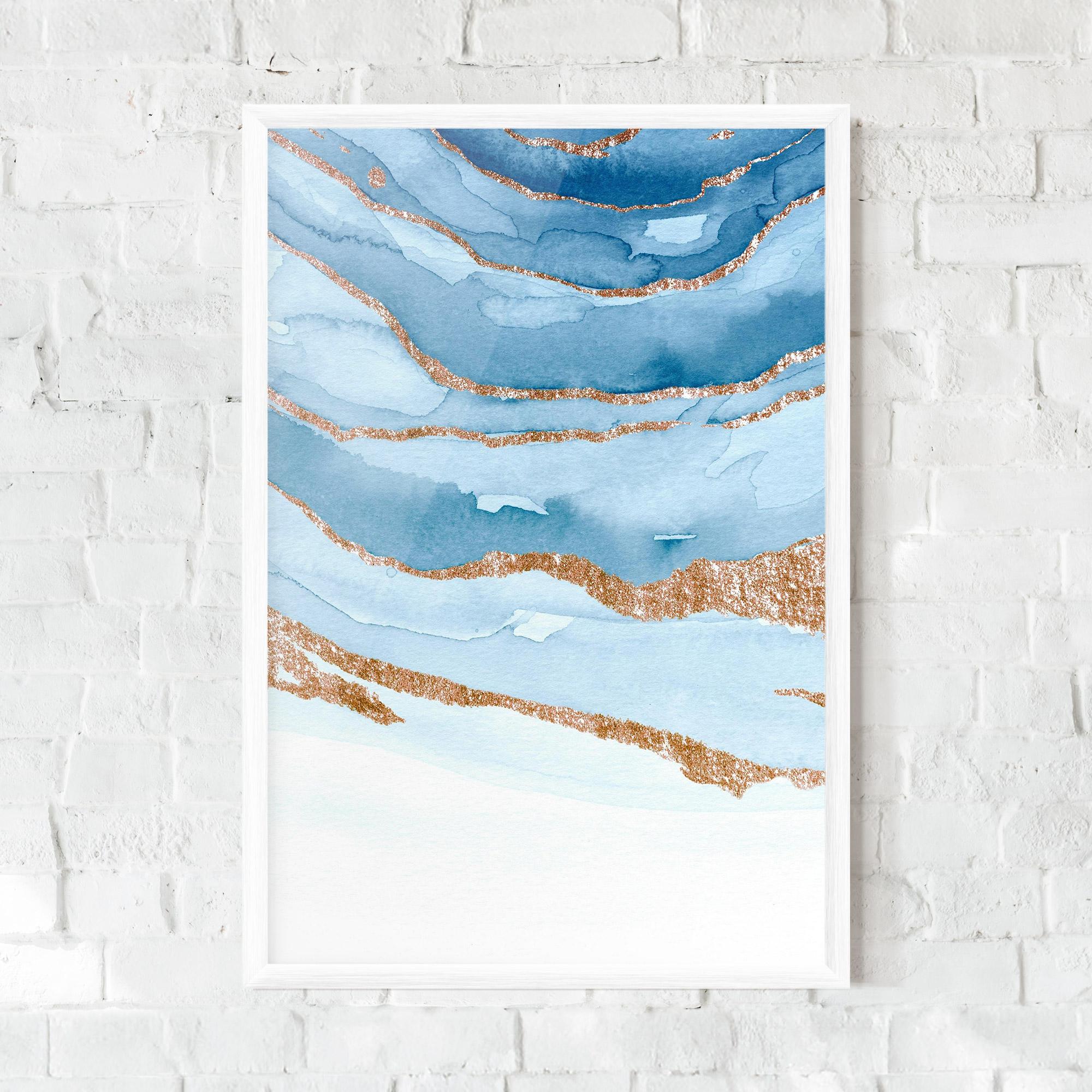 Poster Înrămat Golden Glitter Blue mockup 0