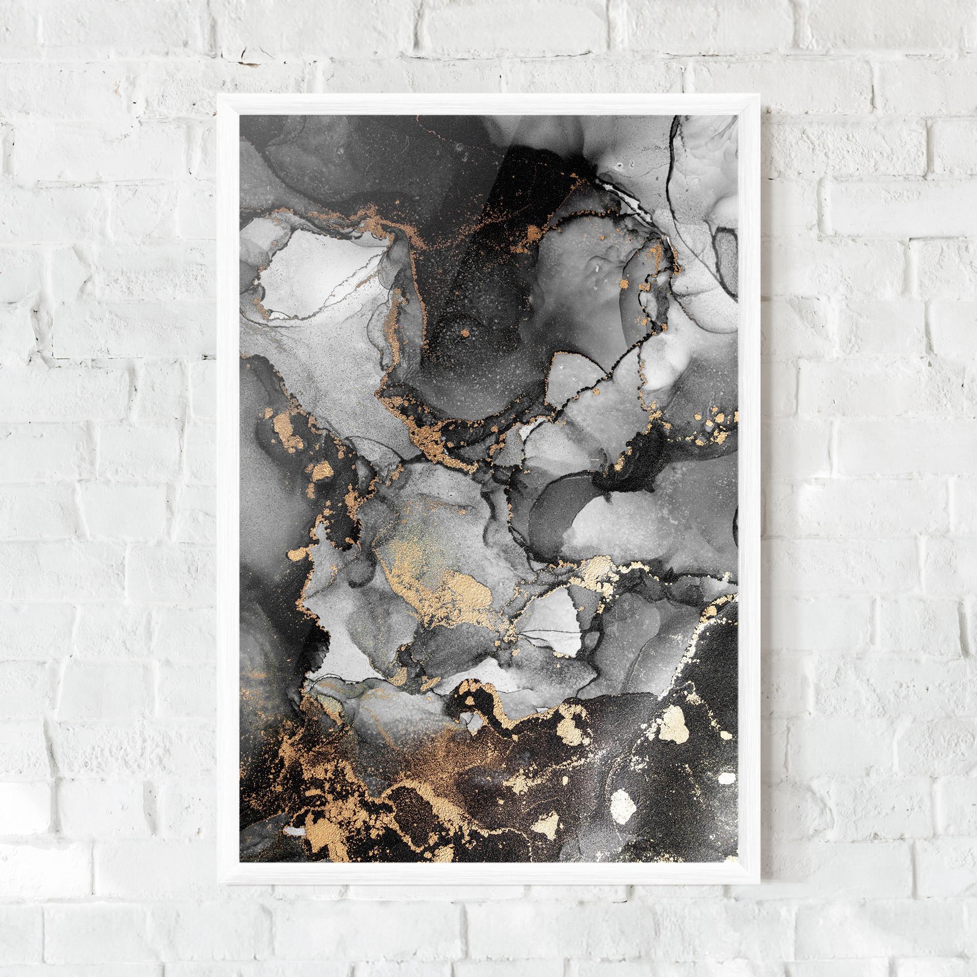 Poster Înrămat Grey Gold Marble mockup 0