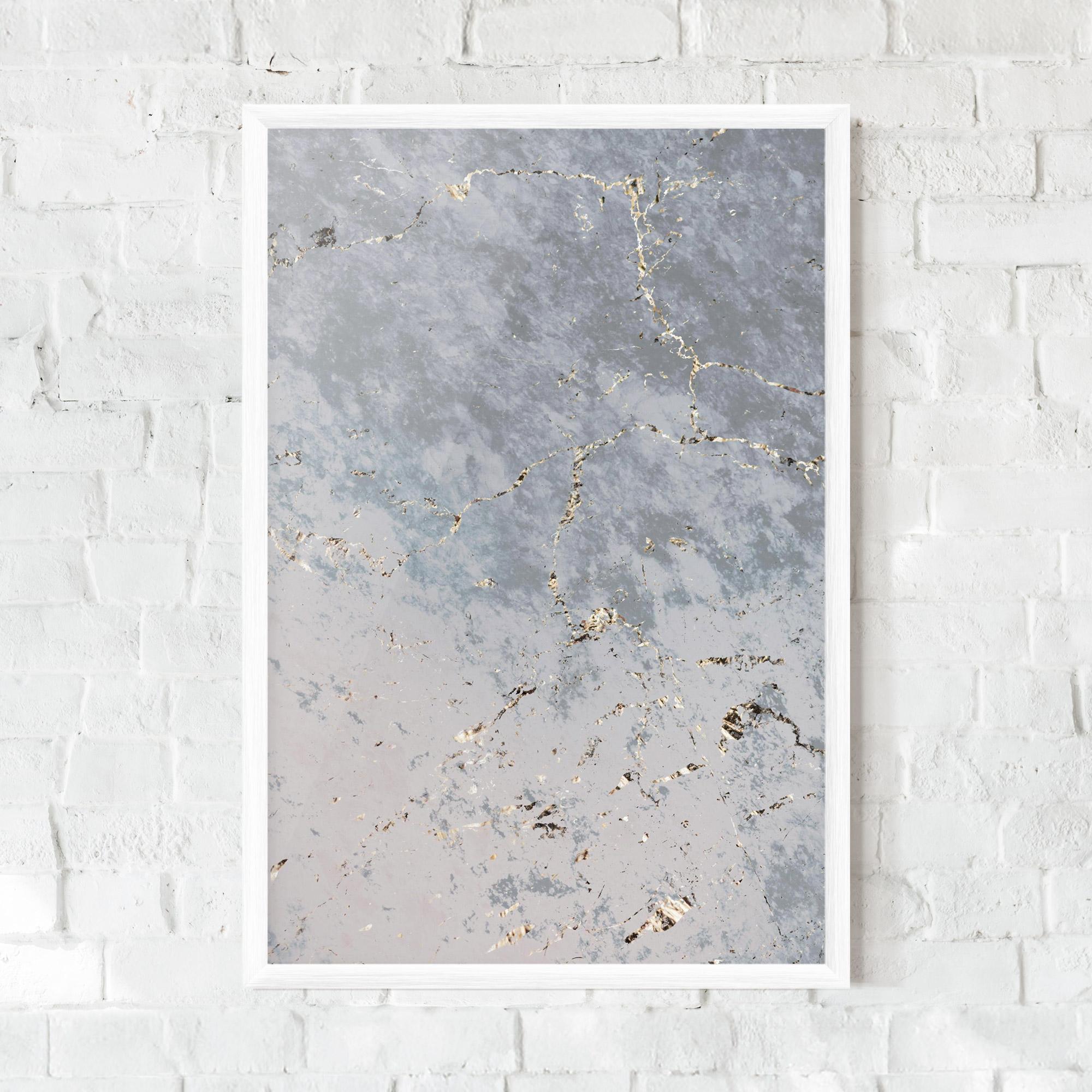 Poster Înrămat Light Blue Golden Lines mockup 0