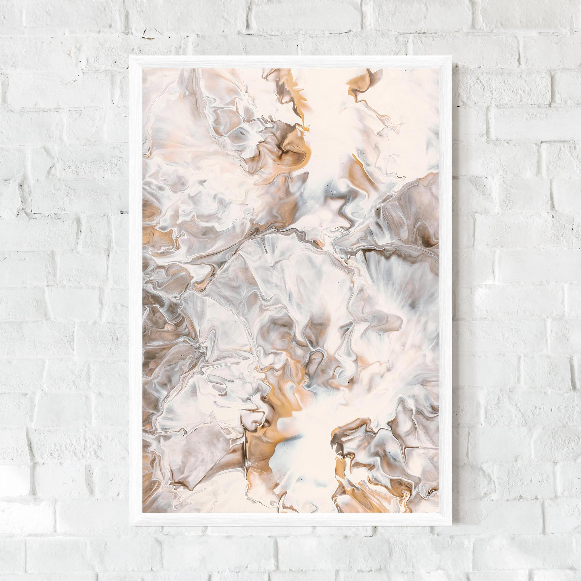 Poster Înrămat White Gold Abstract mockup 0