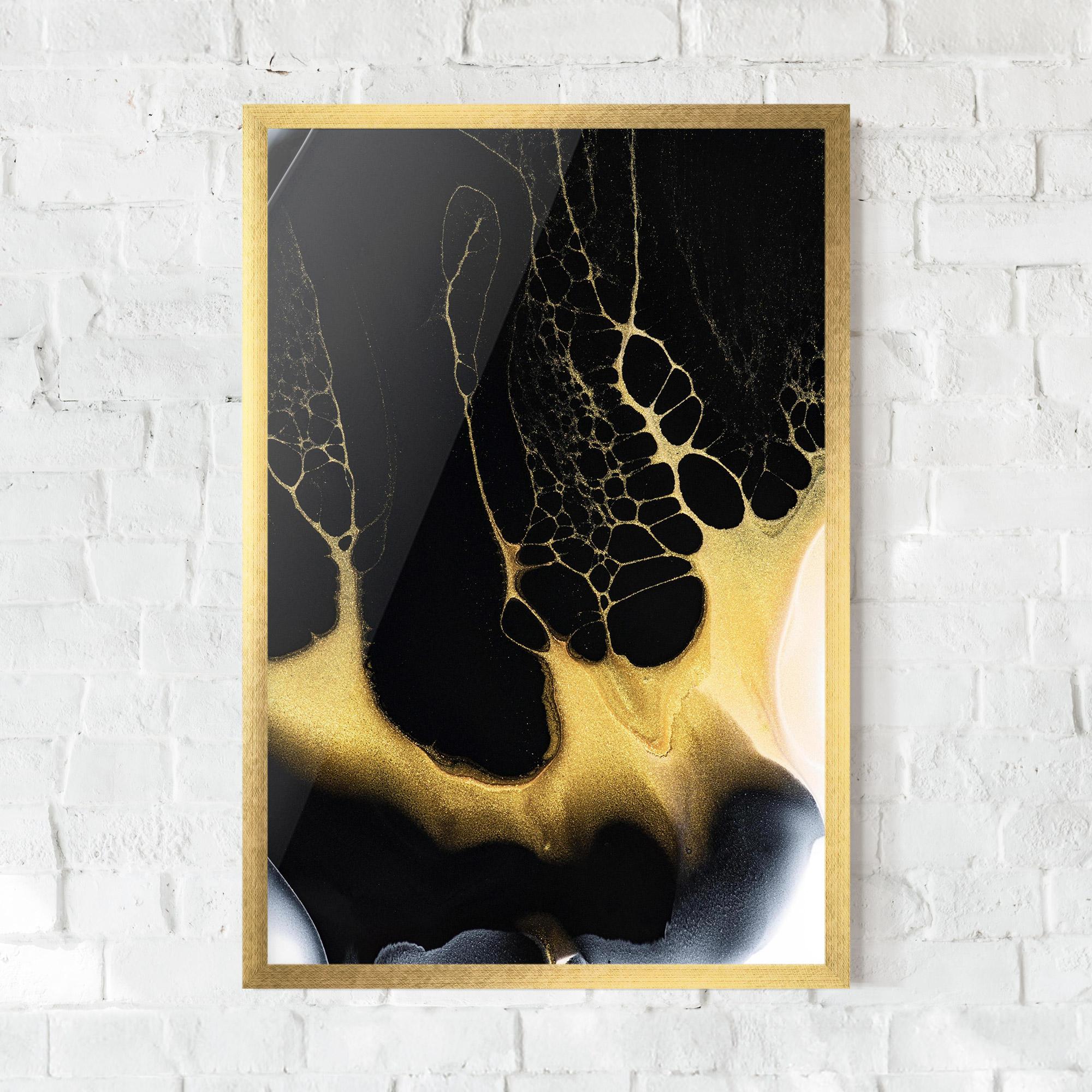 Poster Înrămat Black Golden Marble mockup 0