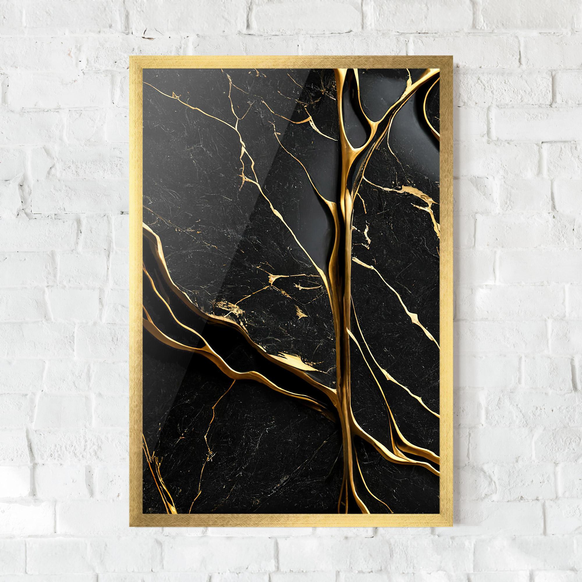 Poster Înrămat Black Square Marble mockup 0