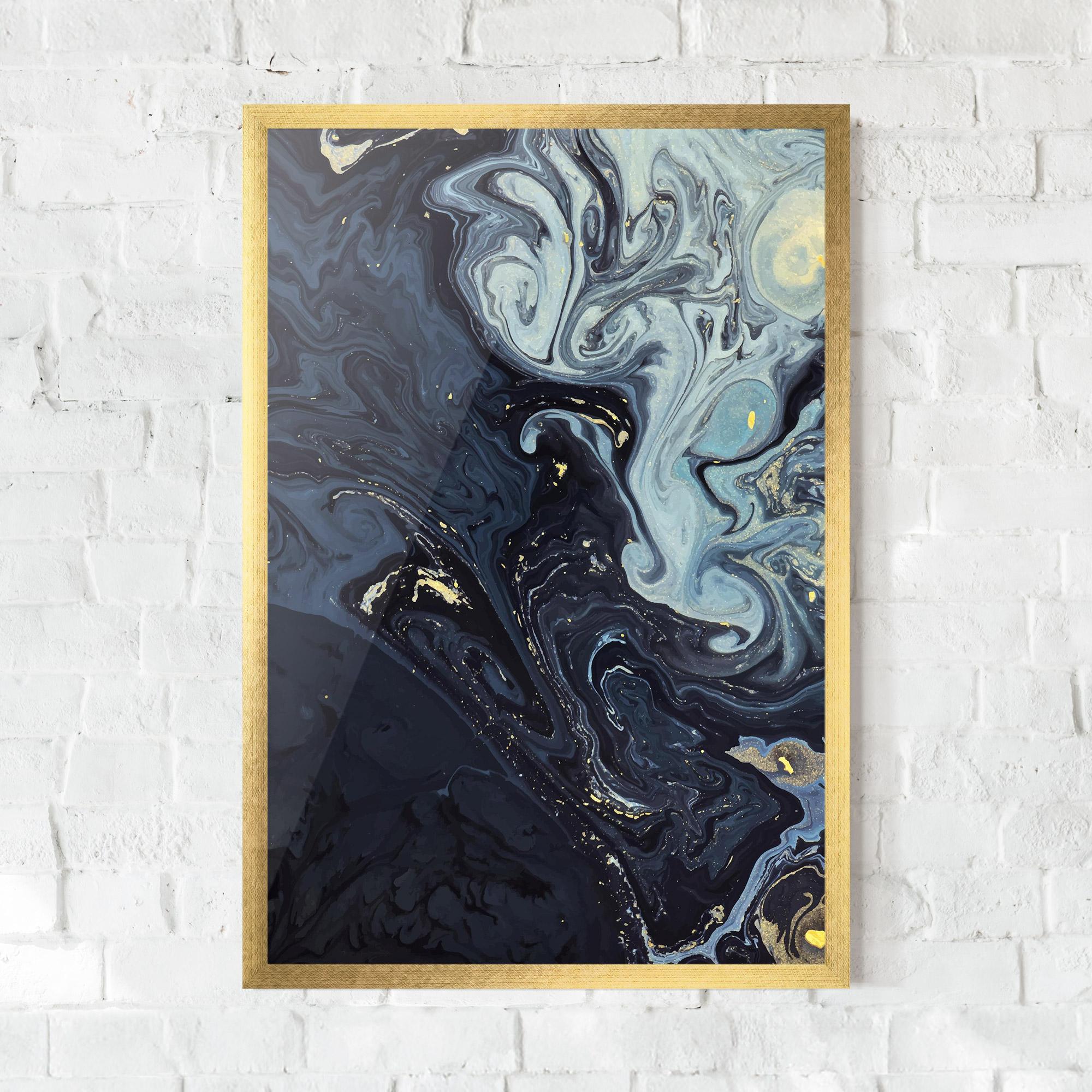 Poster Înrămat Dark Blue Painting mockup 0