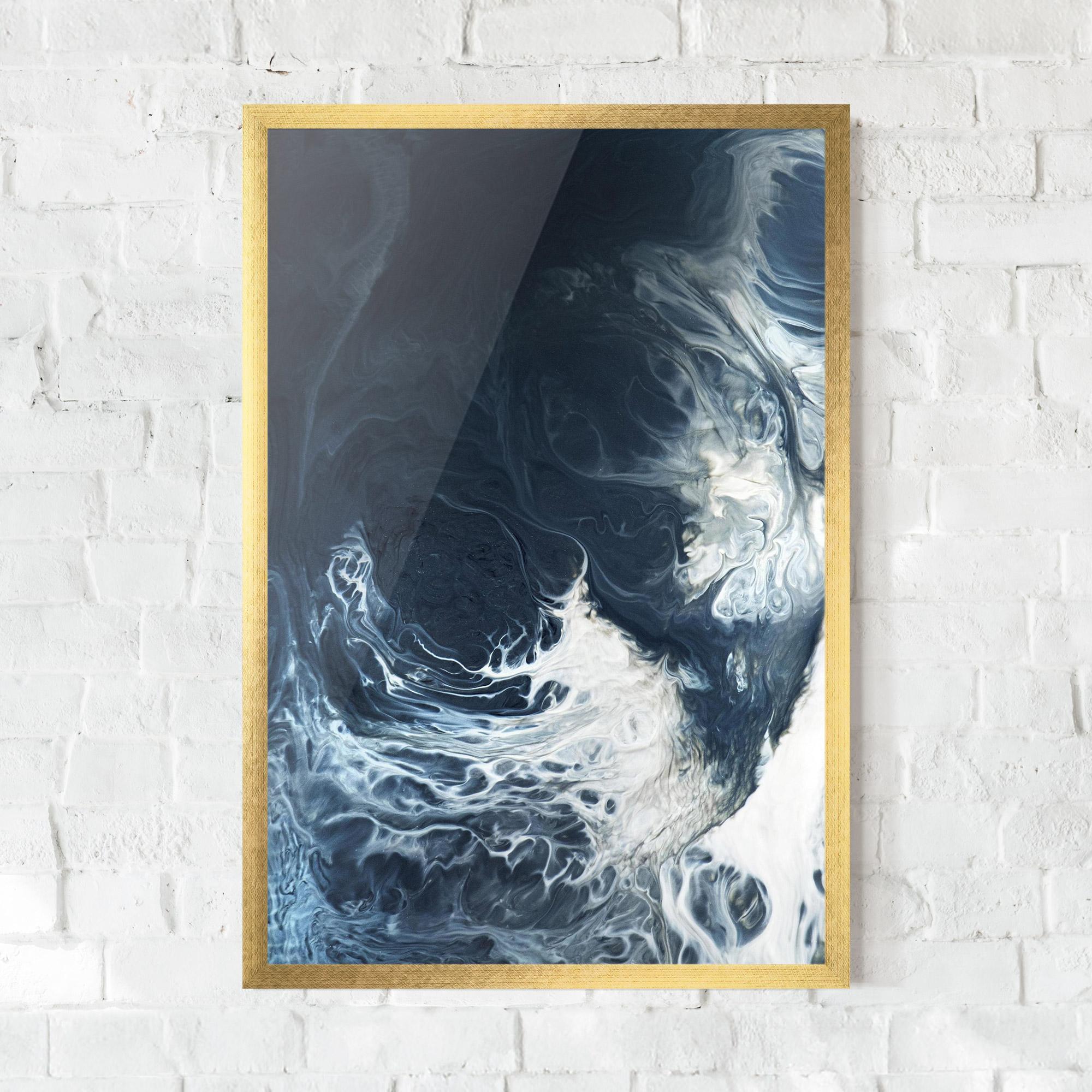 Poster Înrămat Dark Blue Wave mockup 0