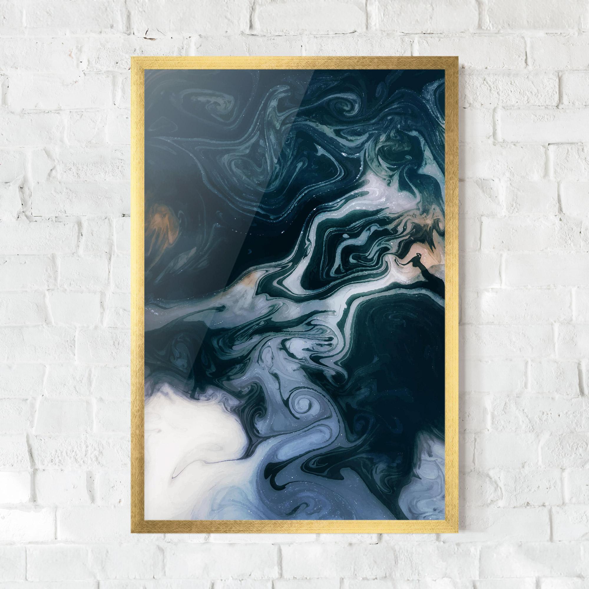 Poster Înrămat Dark Blue With White mockup 0