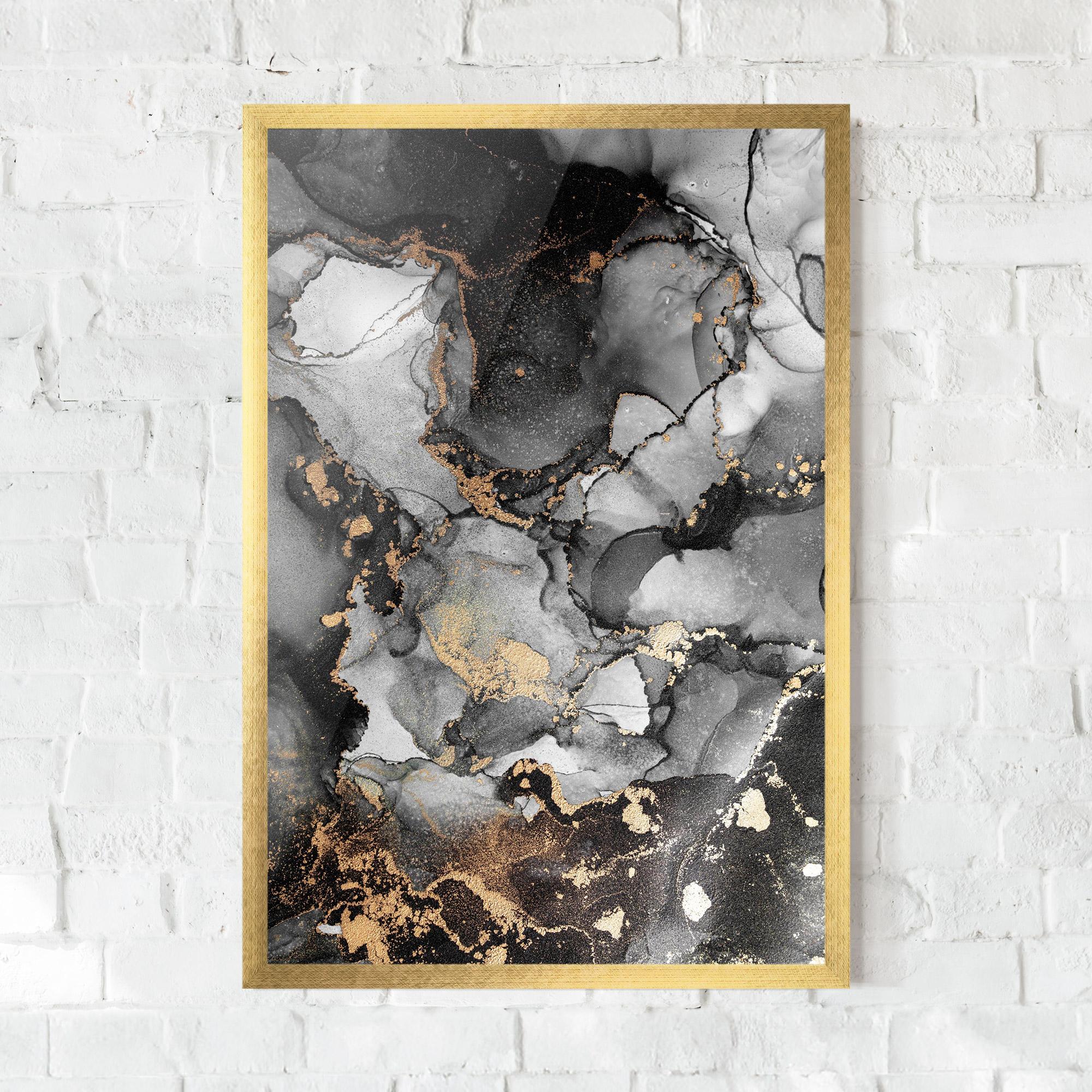 Poster Înrămat Grey Gold Marble mockup 0