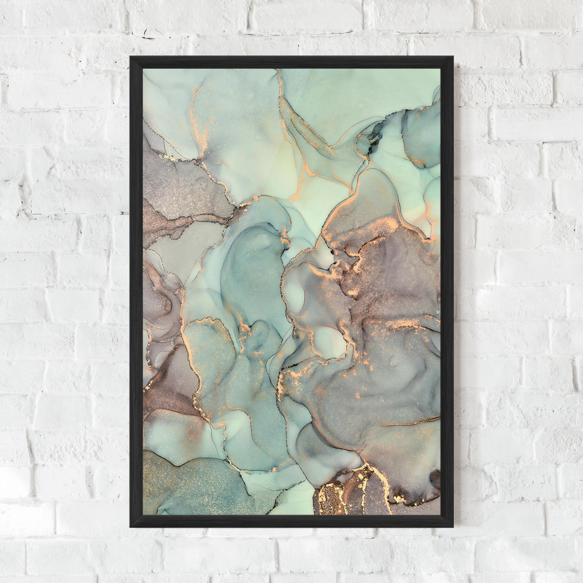 Poster Înrămat Abstract Turquoise Marble mockup 0