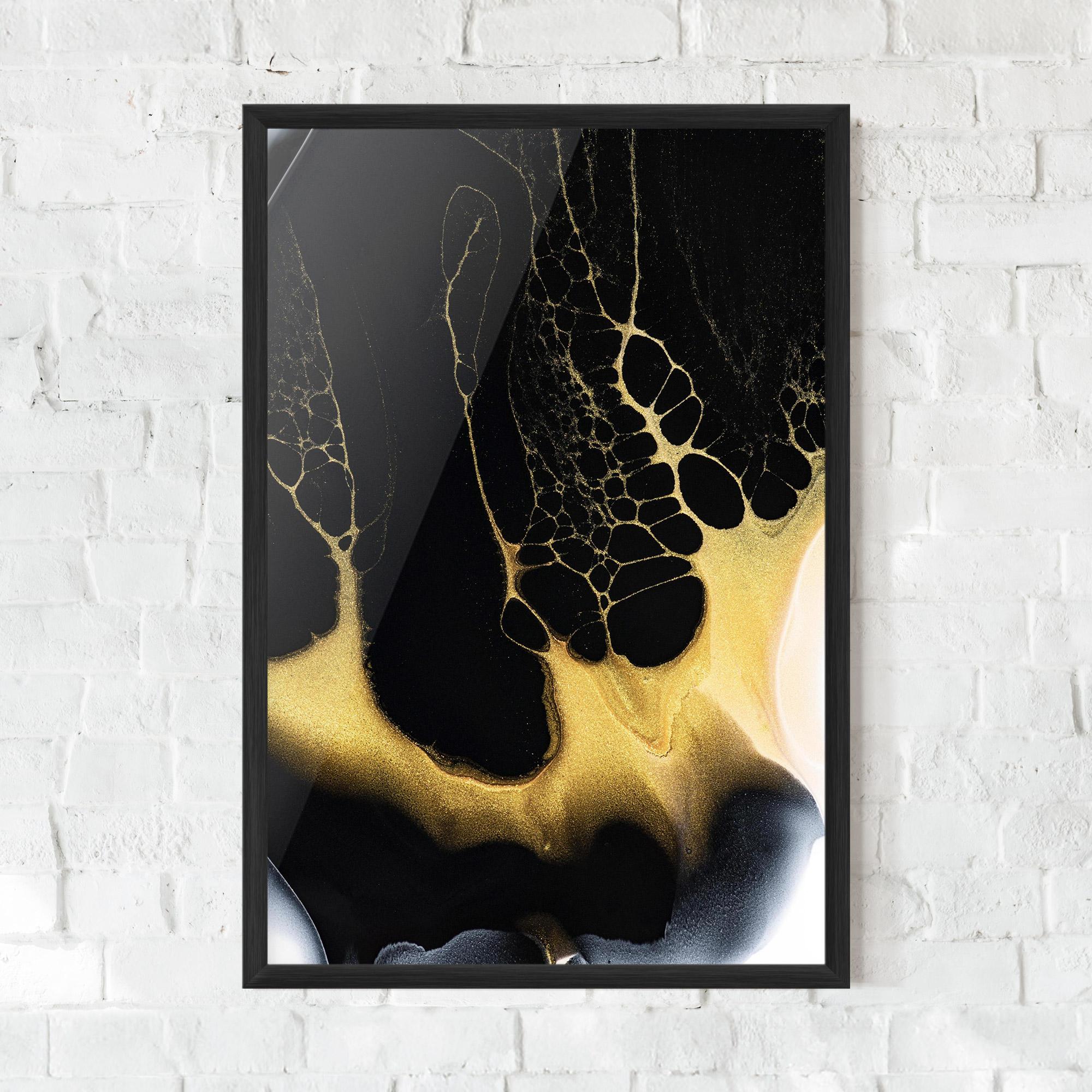 Poster Înrămat Black Golden Marble mockup 0