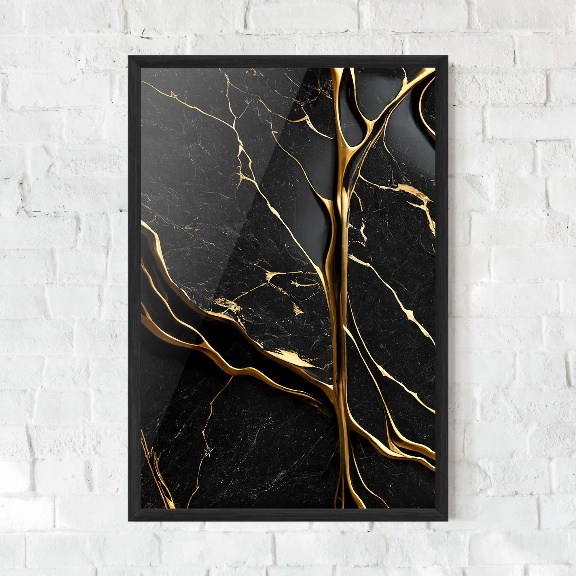 Poster Înrămat Black Square Marble mockup 0