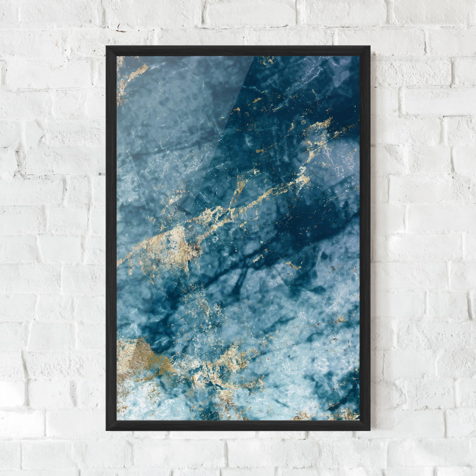Poster Înrămat Blue Water Marble mockup 0