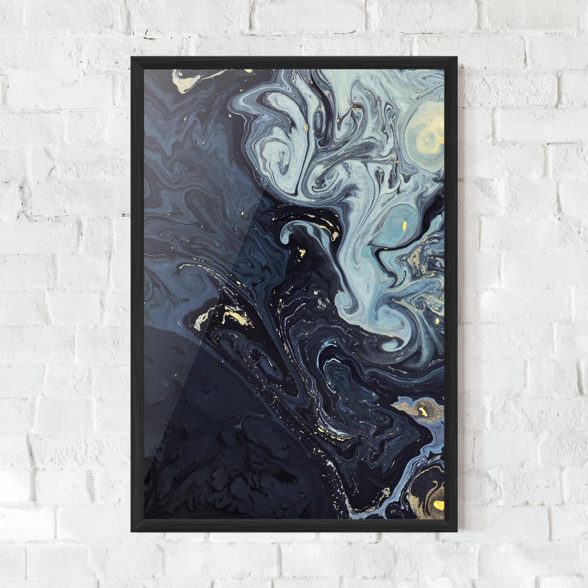 Poster Înrămat Dark Blue Painting mockup 0