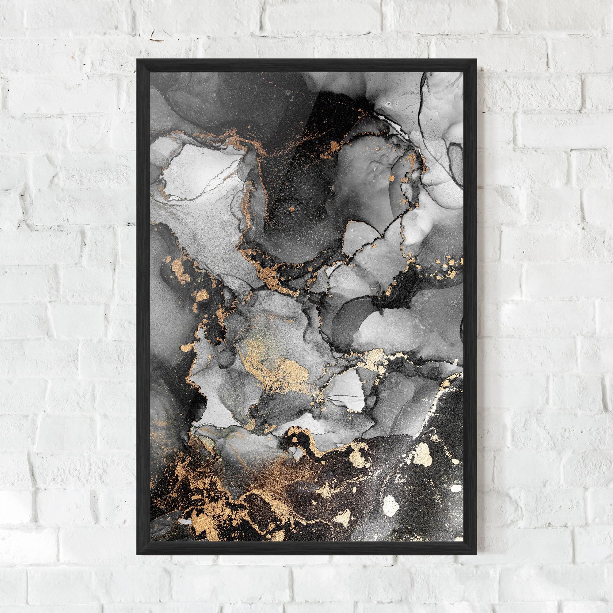 Poster Înrămat Grey Gold Marble mockup 0