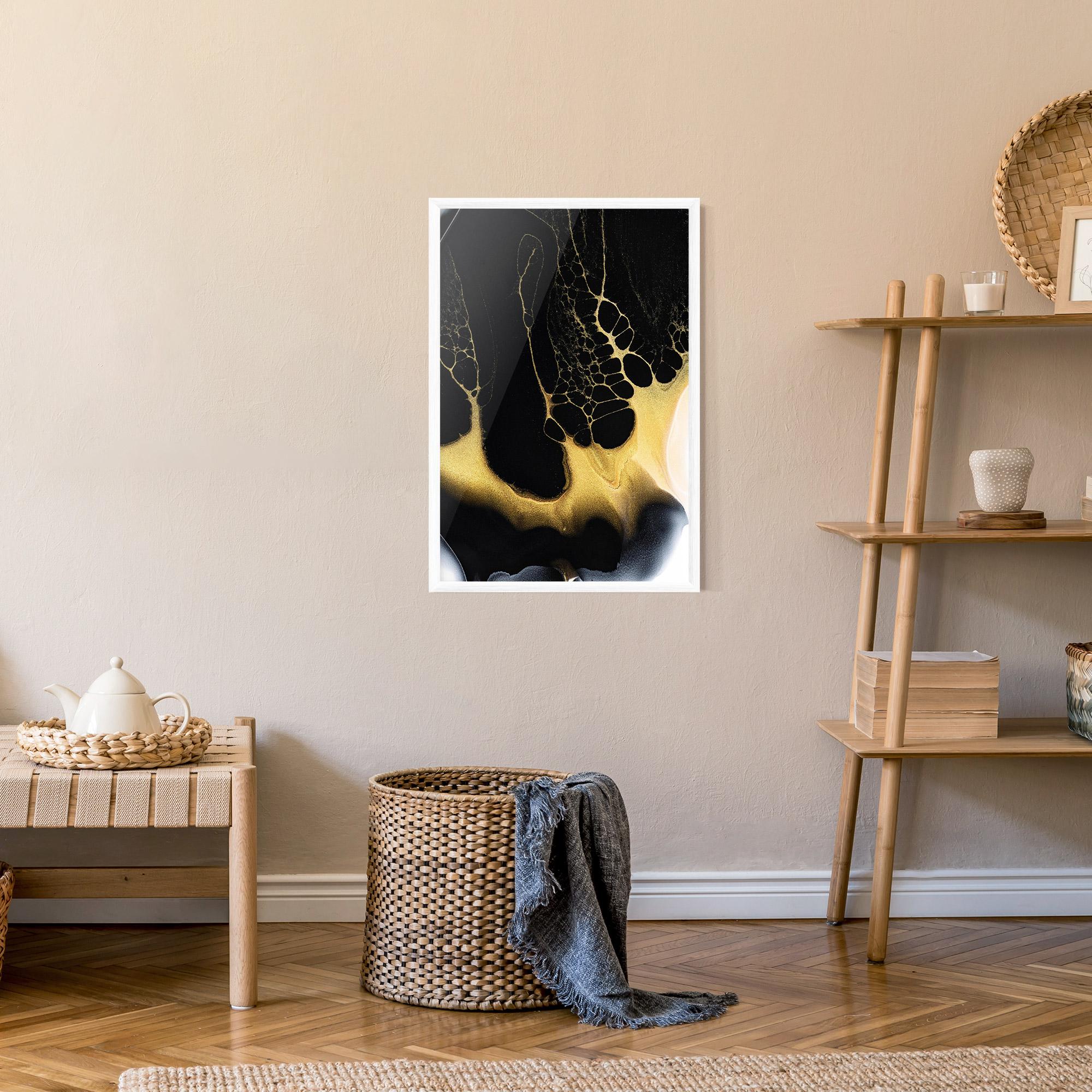 Poster Înrămat Black Golden Marble mockup 9