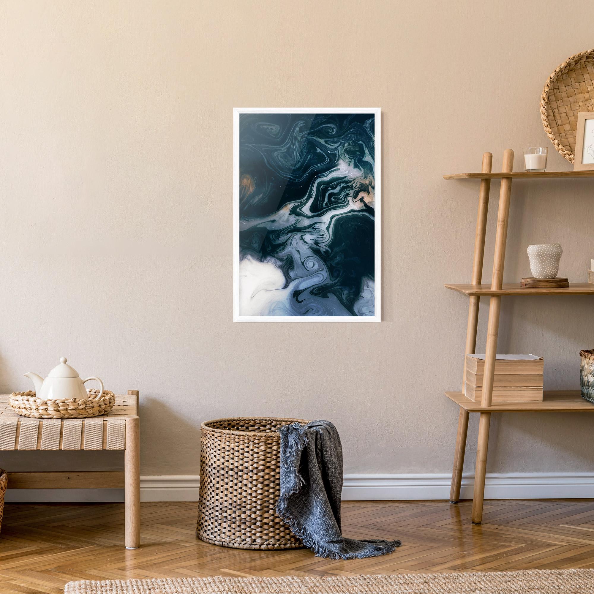 Poster Înrămat Dark Blue With White mockup 9