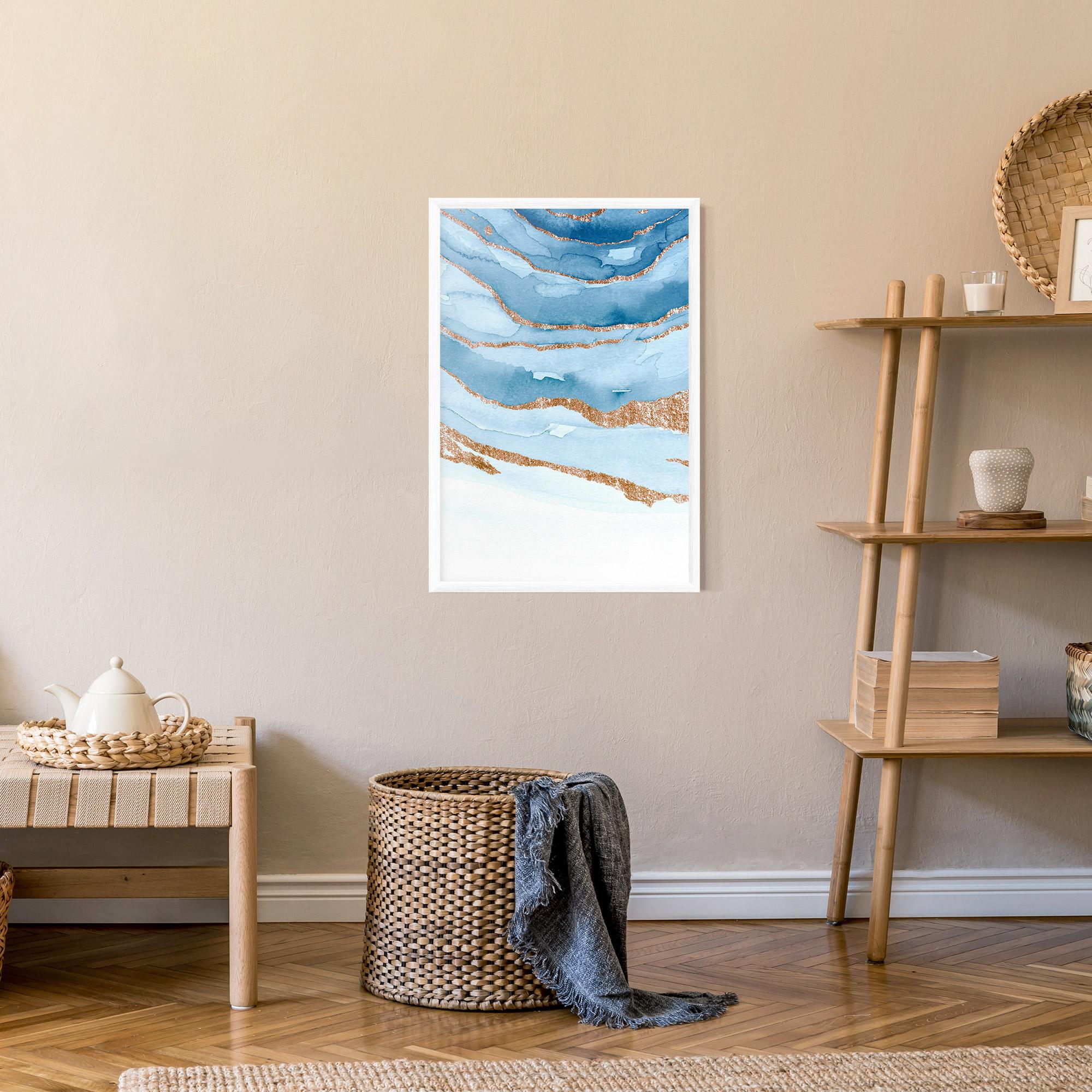 Poster Înrămat Golden Glitter Blue mockup 9