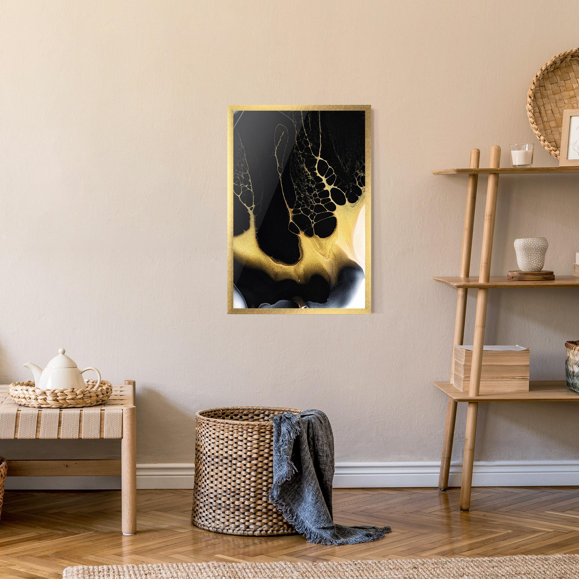 Poster Înrămat Black Golden Marble mockup 9