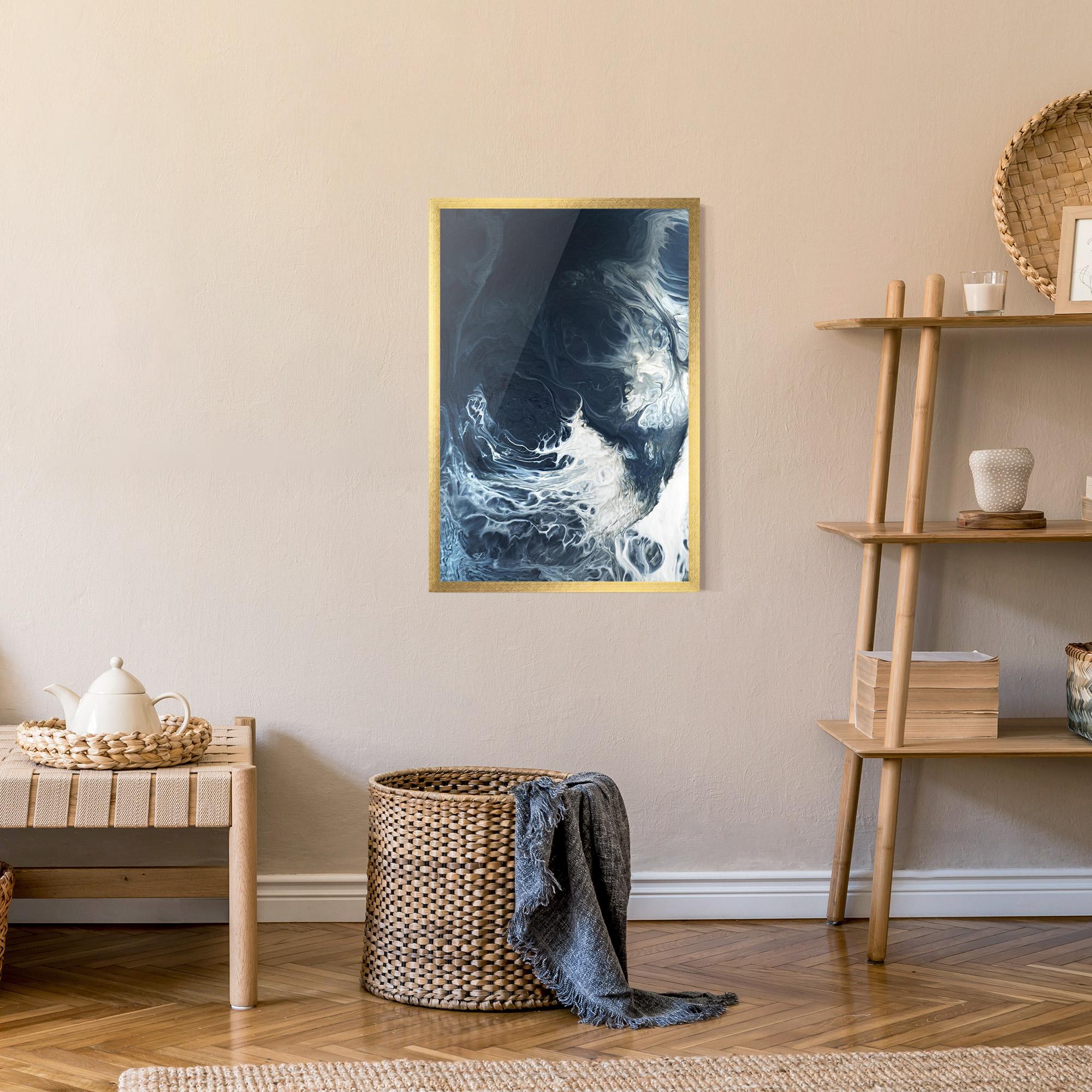 Poster Înrămat Dark Blue Wave mockup 9