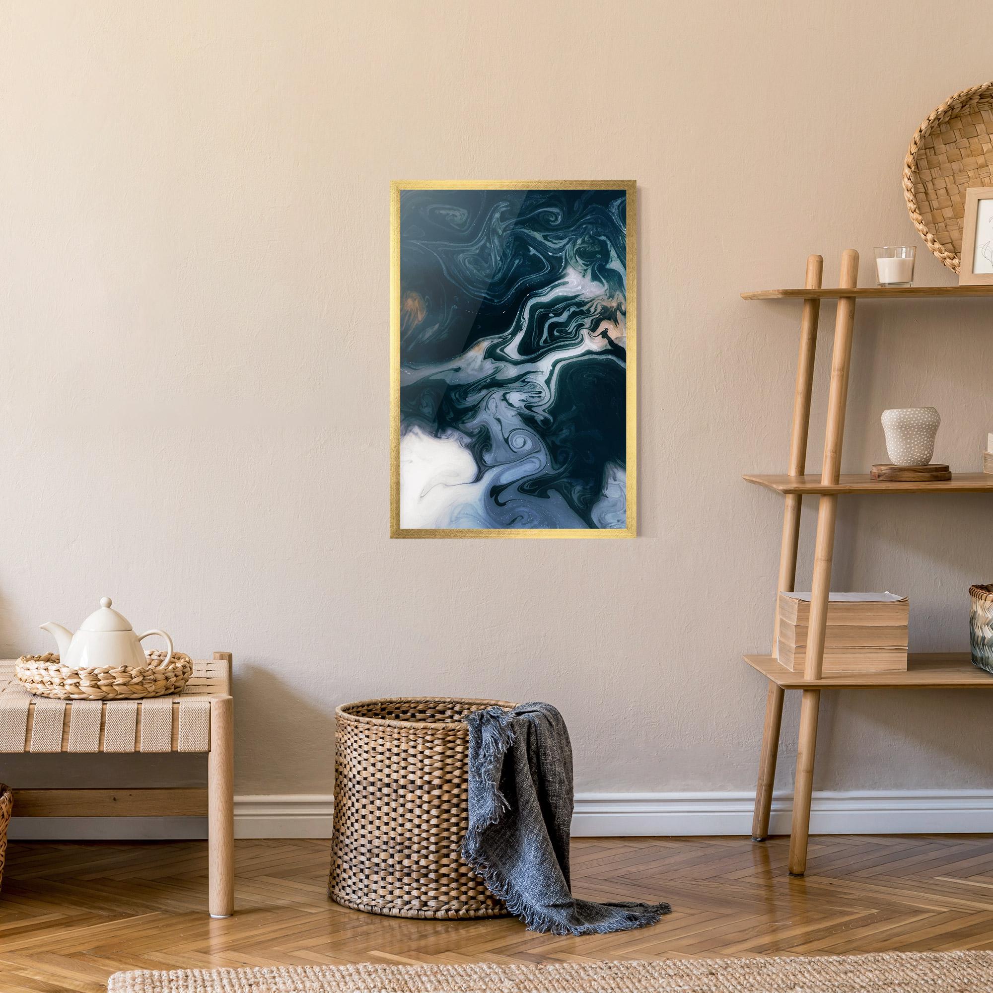 Poster Înrămat Dark Blue With White mockup 9