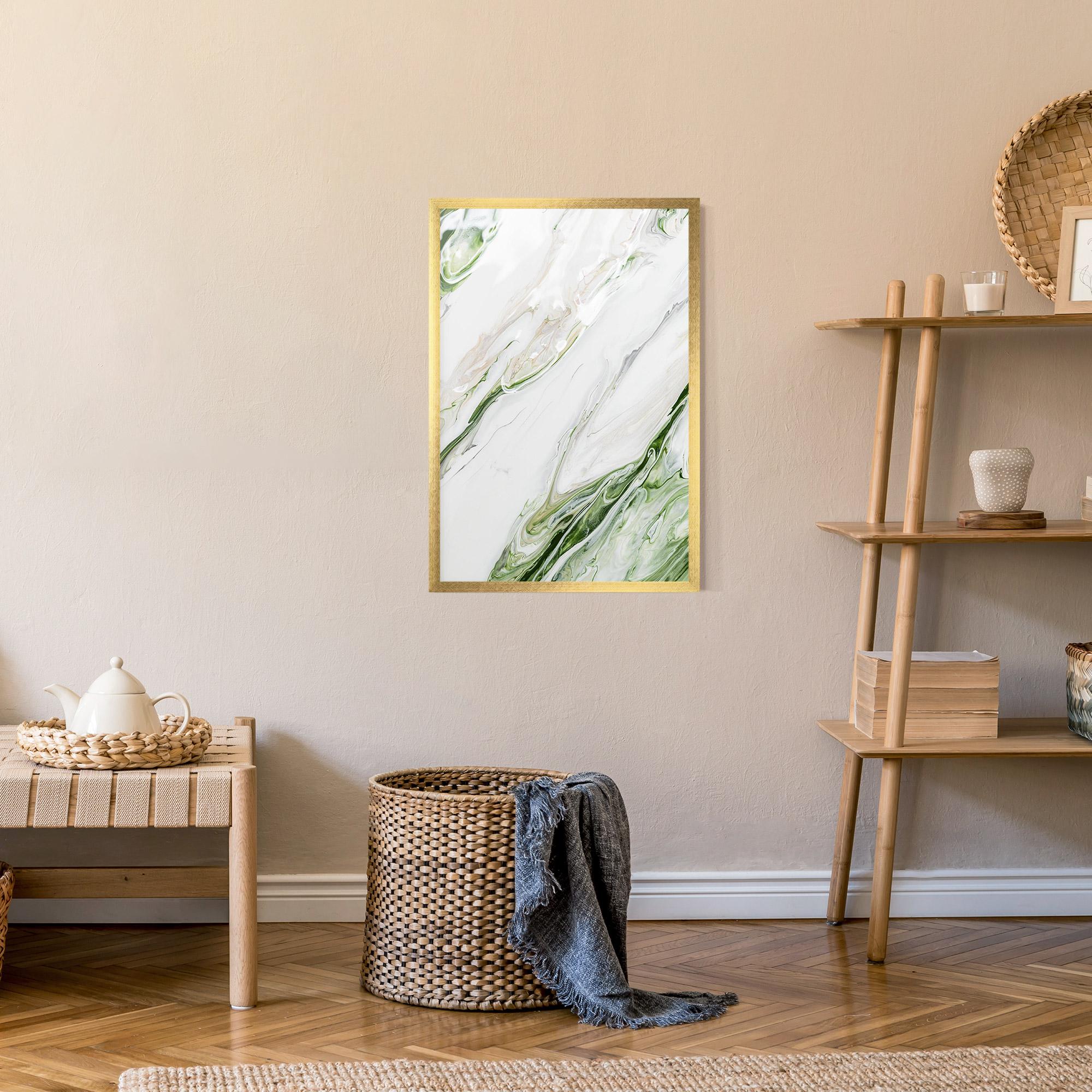 Poster Înrămat Light Green Liquid mockup 9