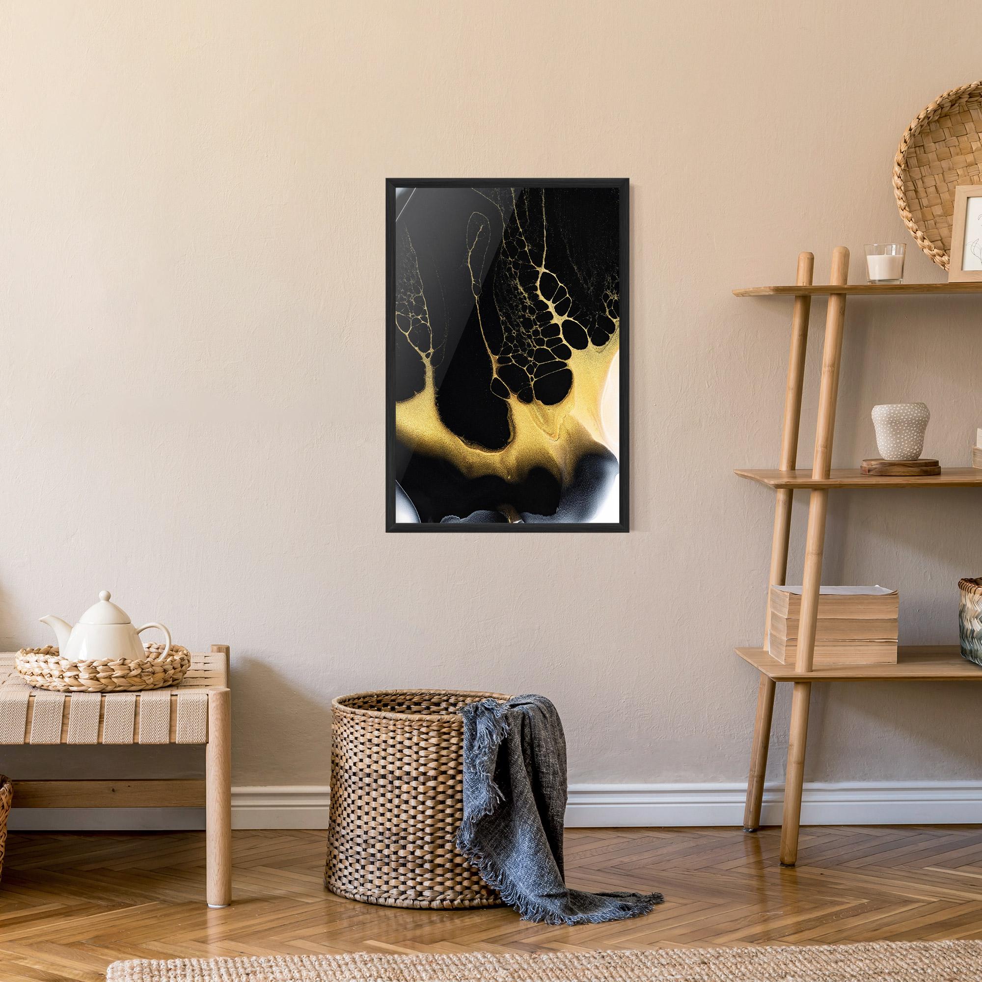 Poster Înrămat Black Golden Marble mockup 9