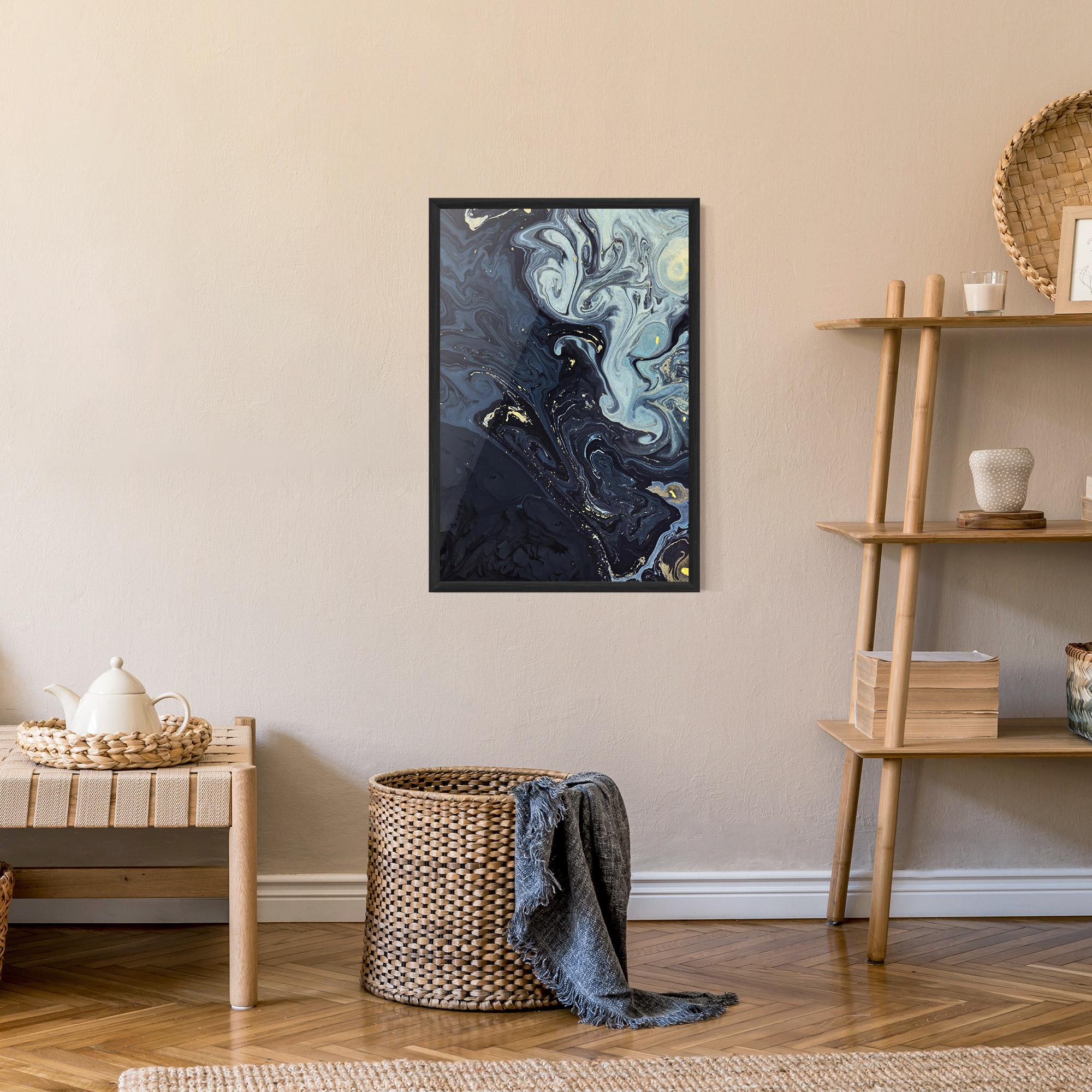 Poster Înrămat Dark Blue Painting mockup 9