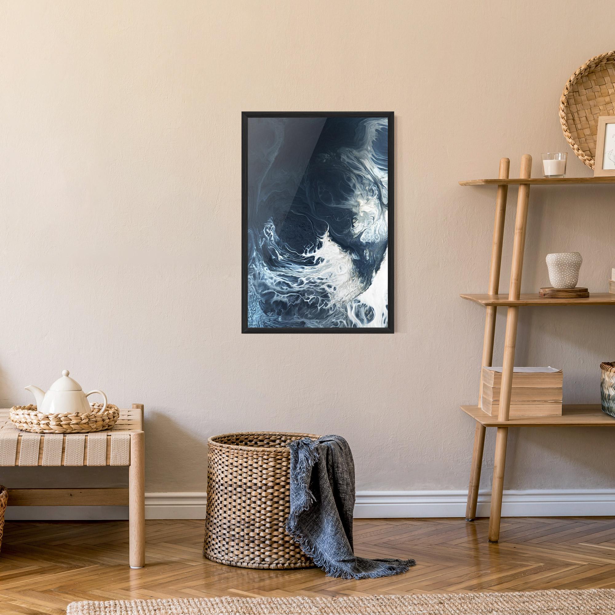 Poster Înrămat Dark Blue Wave mockup 9