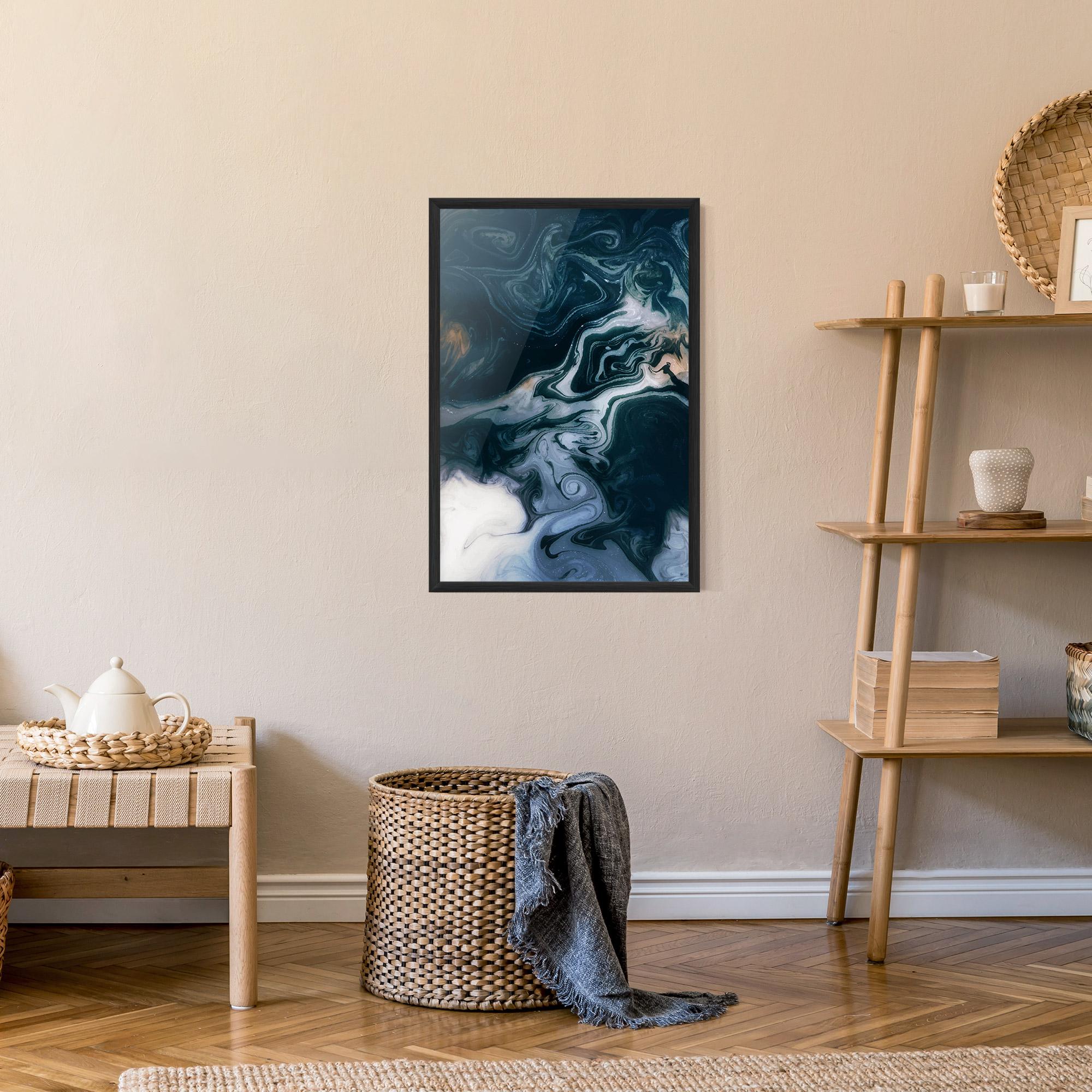 Poster Înrămat Dark Blue With White mockup 9