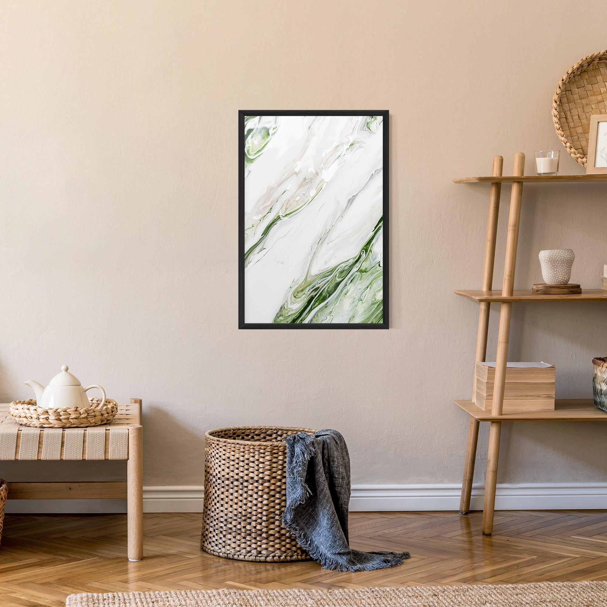 Poster Înrămat Light Green Liquid mockup 9