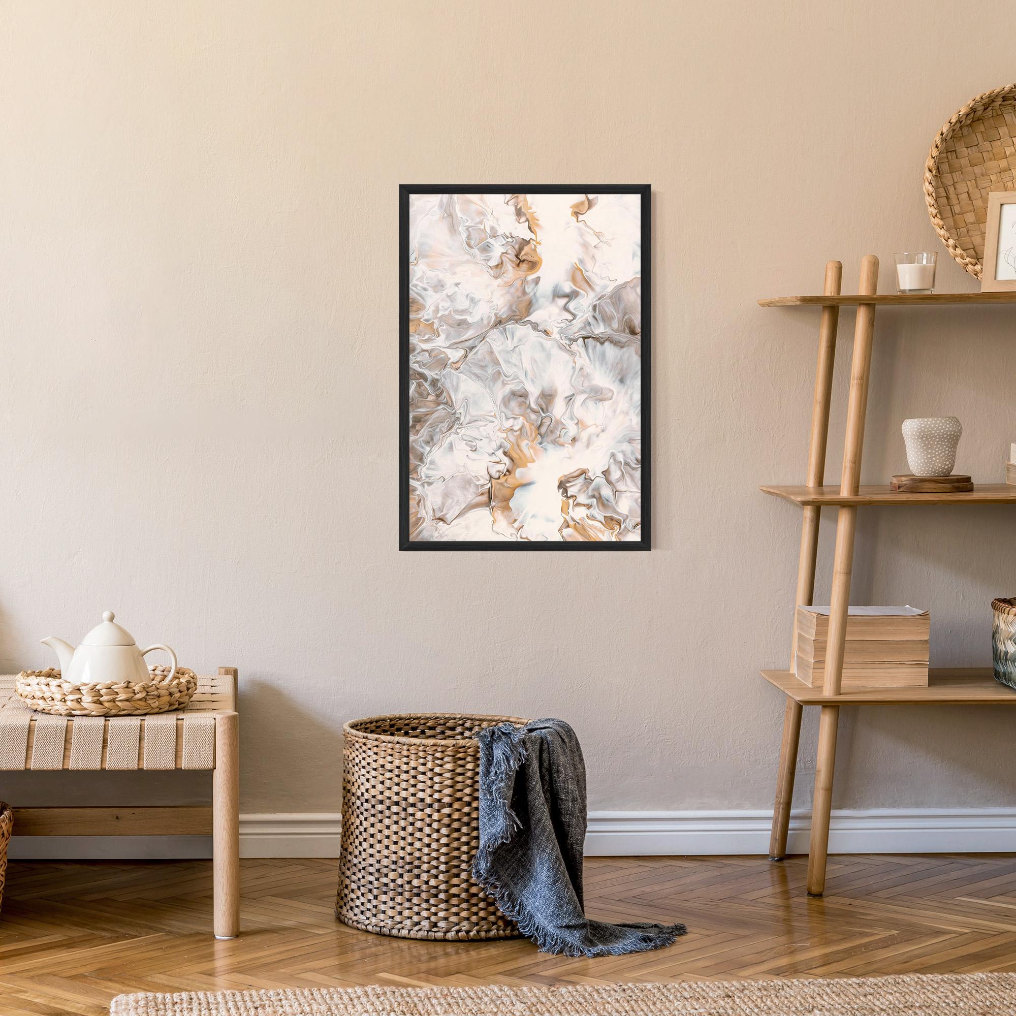 Poster Înrămat White Gold Abstract mockup 9