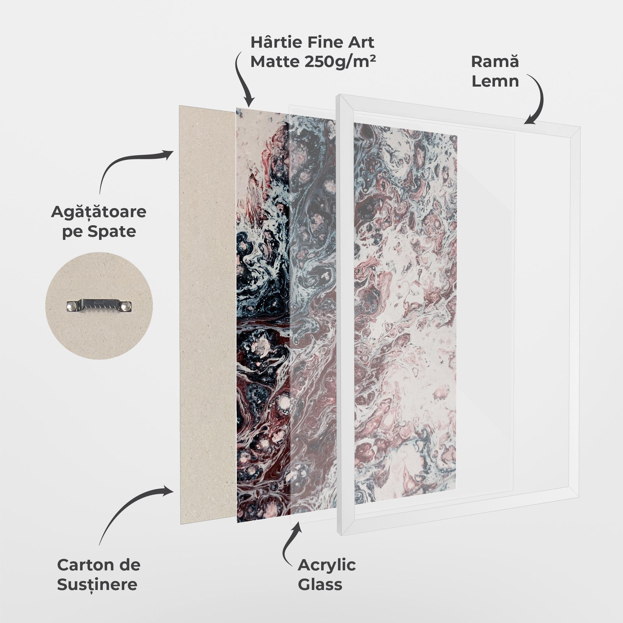 Poster Înrămat Abstract Dark Red mockup 1