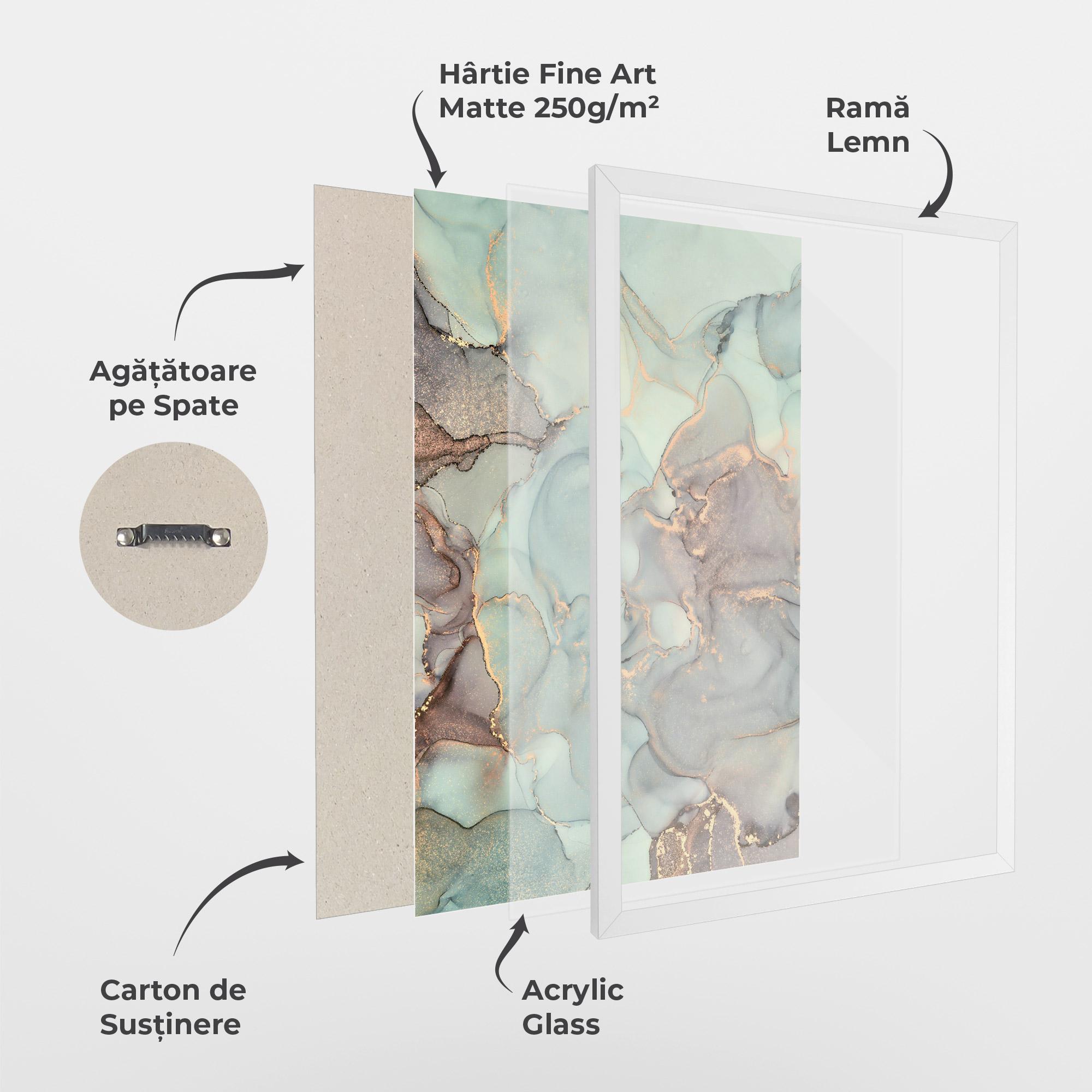 Poster Înrămat Abstract Turquoise Marble mockup 1