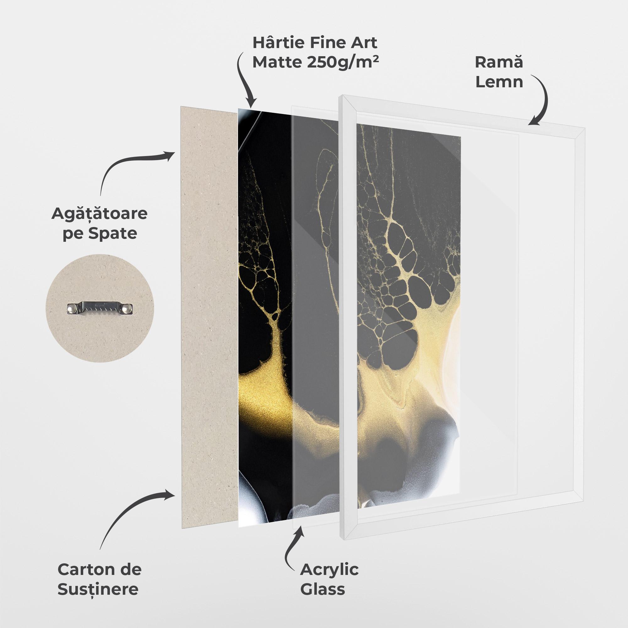 Poster Înrămat Black Golden Marble mockup 1