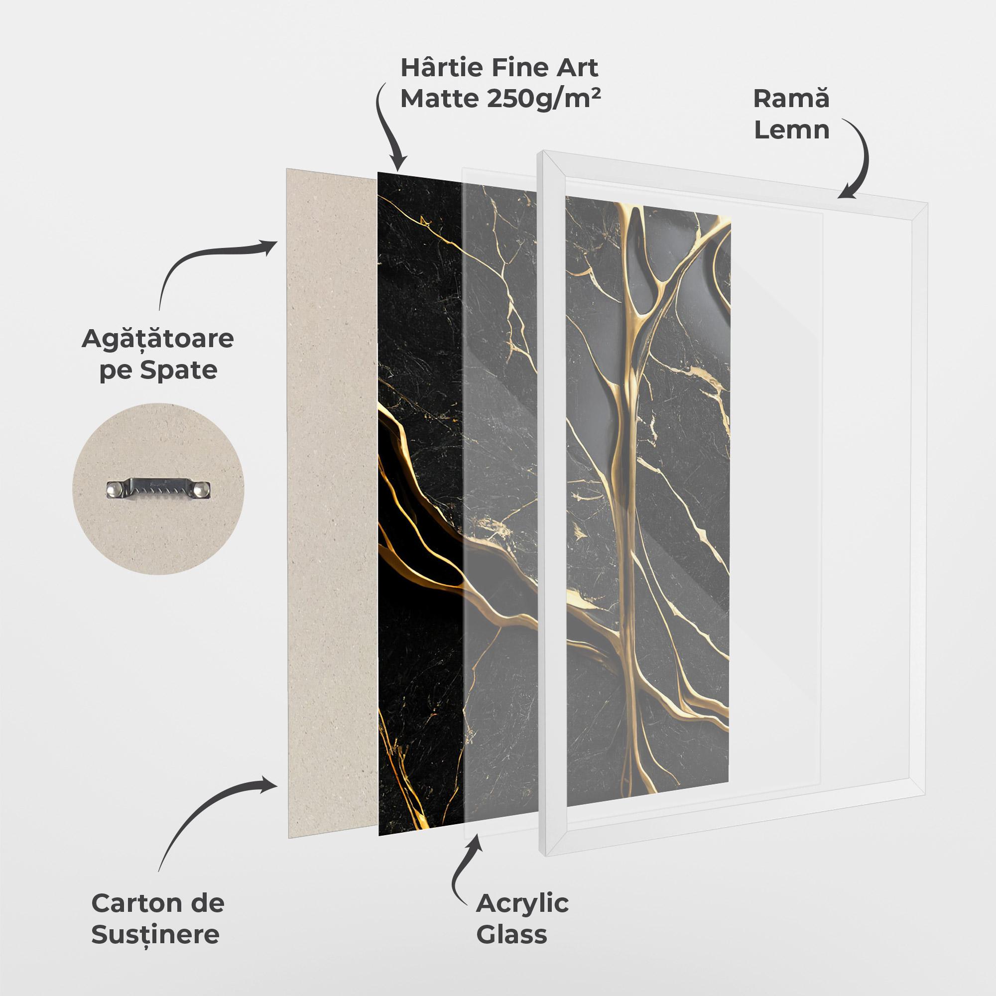 Poster Înrămat Black Square Marble mockup 1