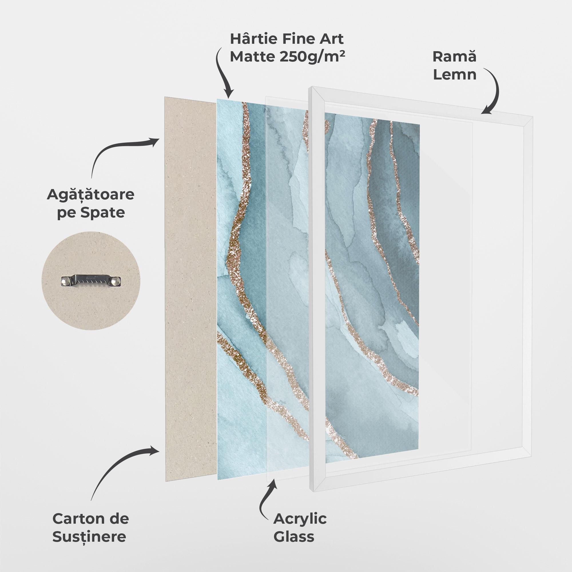 Poster Înrămat Blue Golden Glitter mockup 1