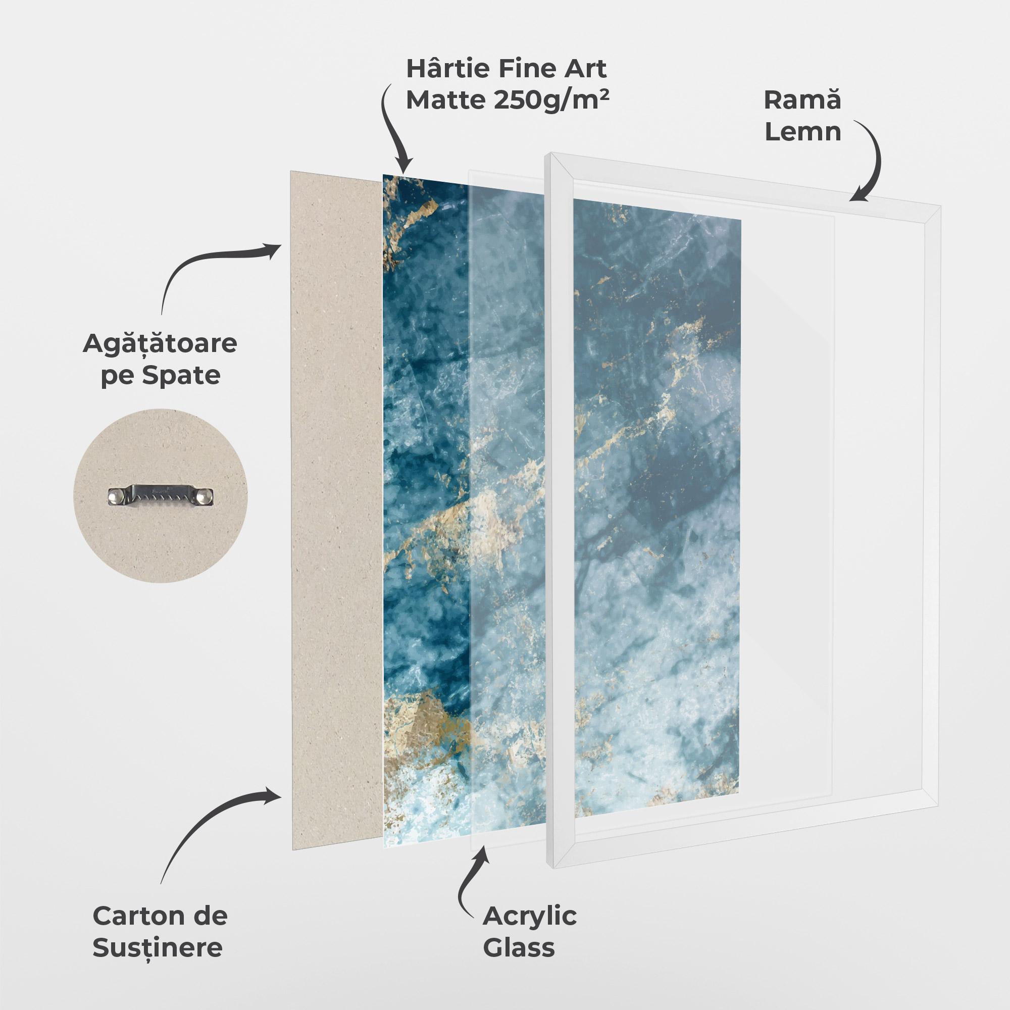 Poster Înrămat Blue Water Marble mockup 1
