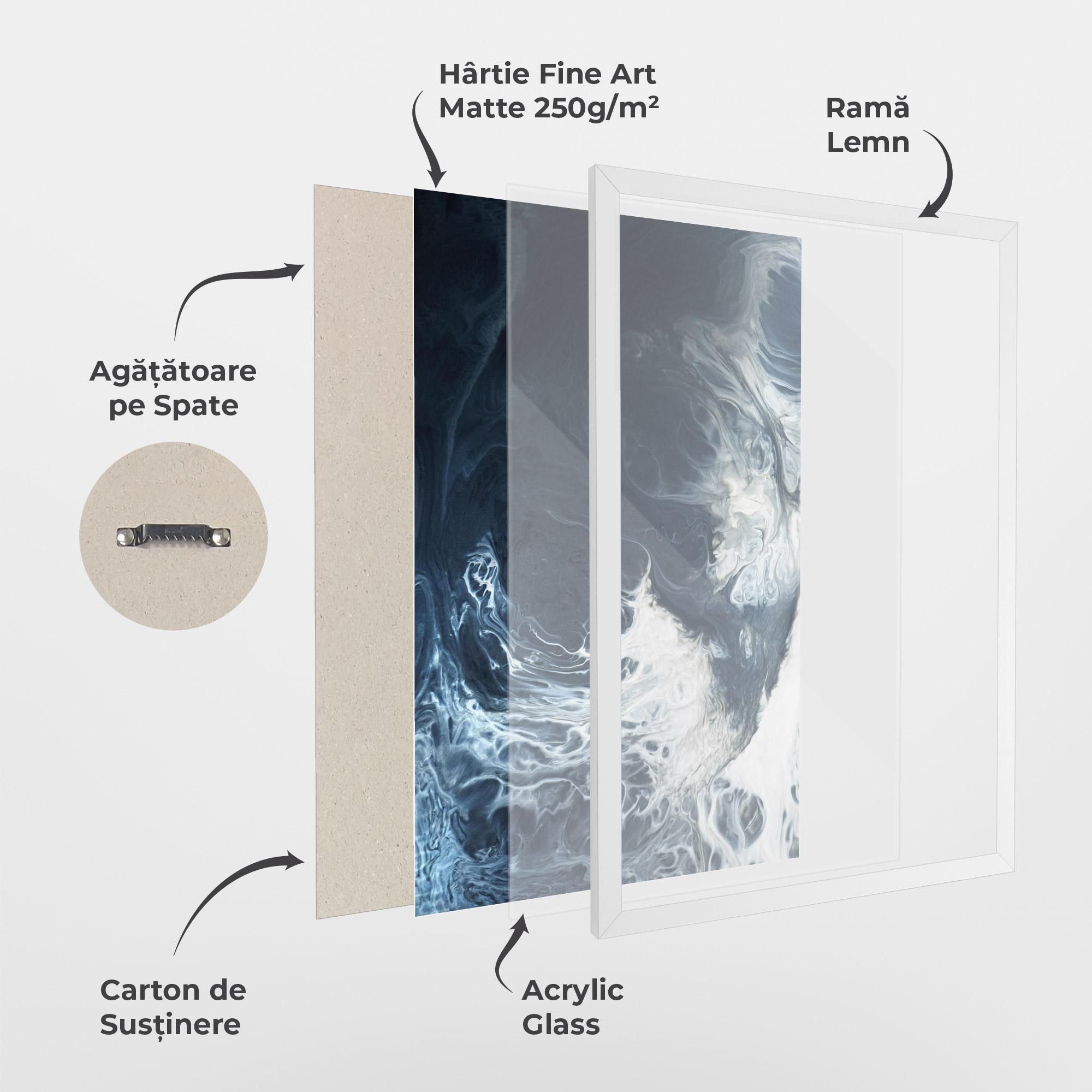 Poster Înrămat Dark Blue Wave mockup 1