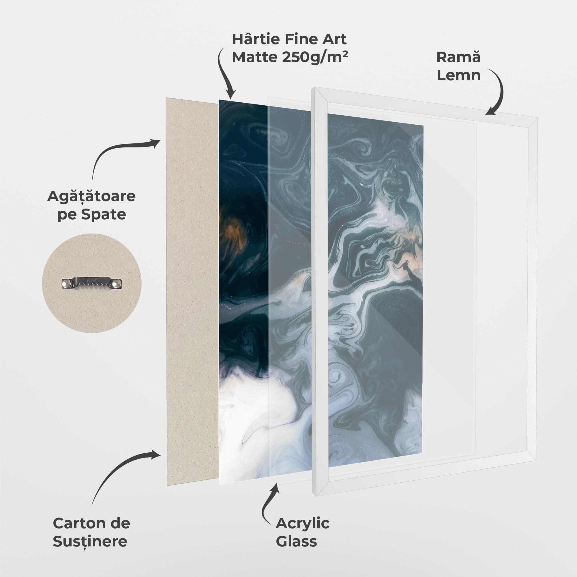 Poster Înrămat Dark Blue With White mockup 1