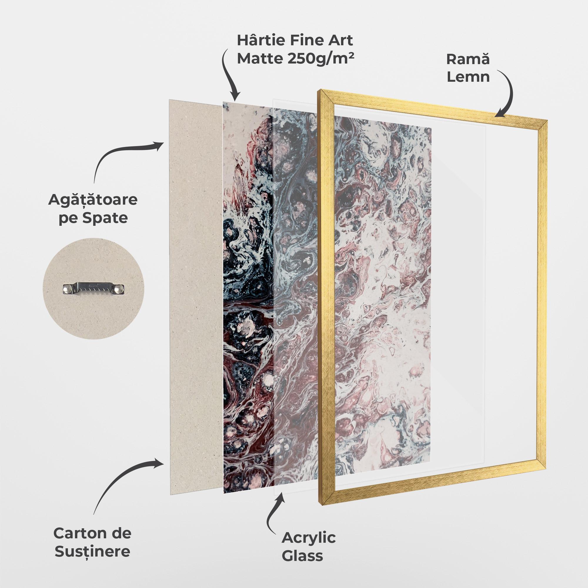 Poster Înrămat Abstract Dark Red mockup 1