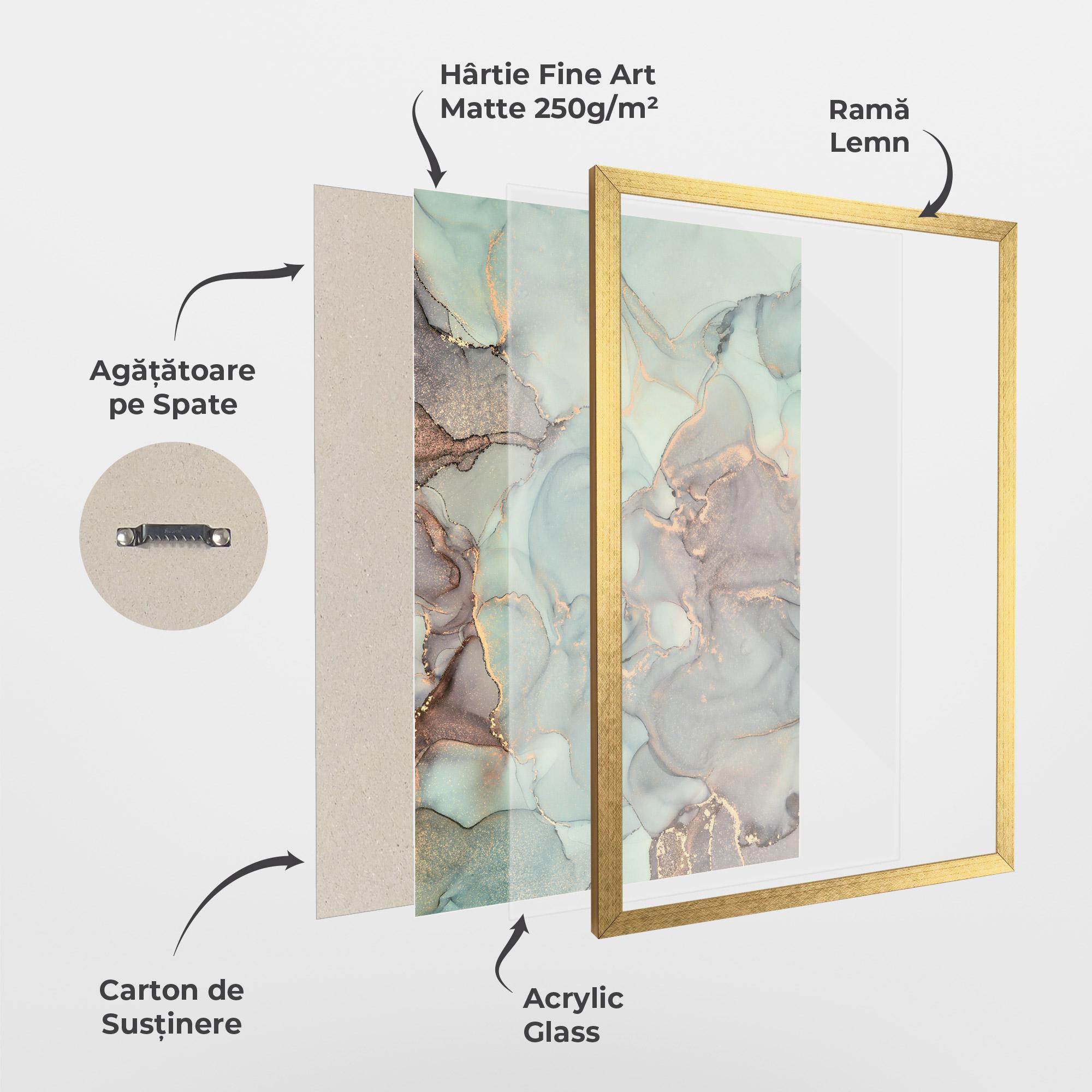 Poster Înrămat Abstract Turquoise Marble mockup 1