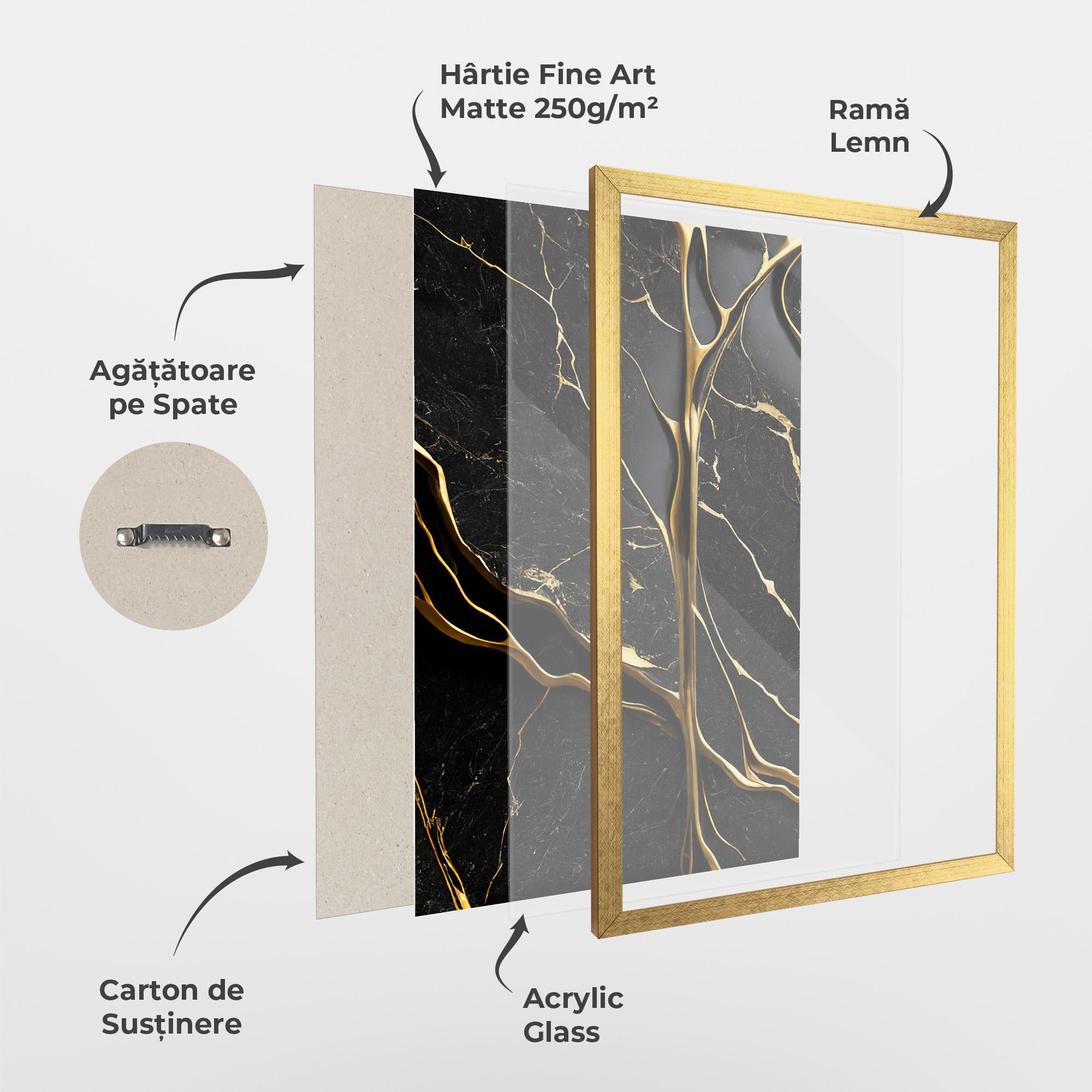 Poster Înrămat Black Square Marble mockup 1