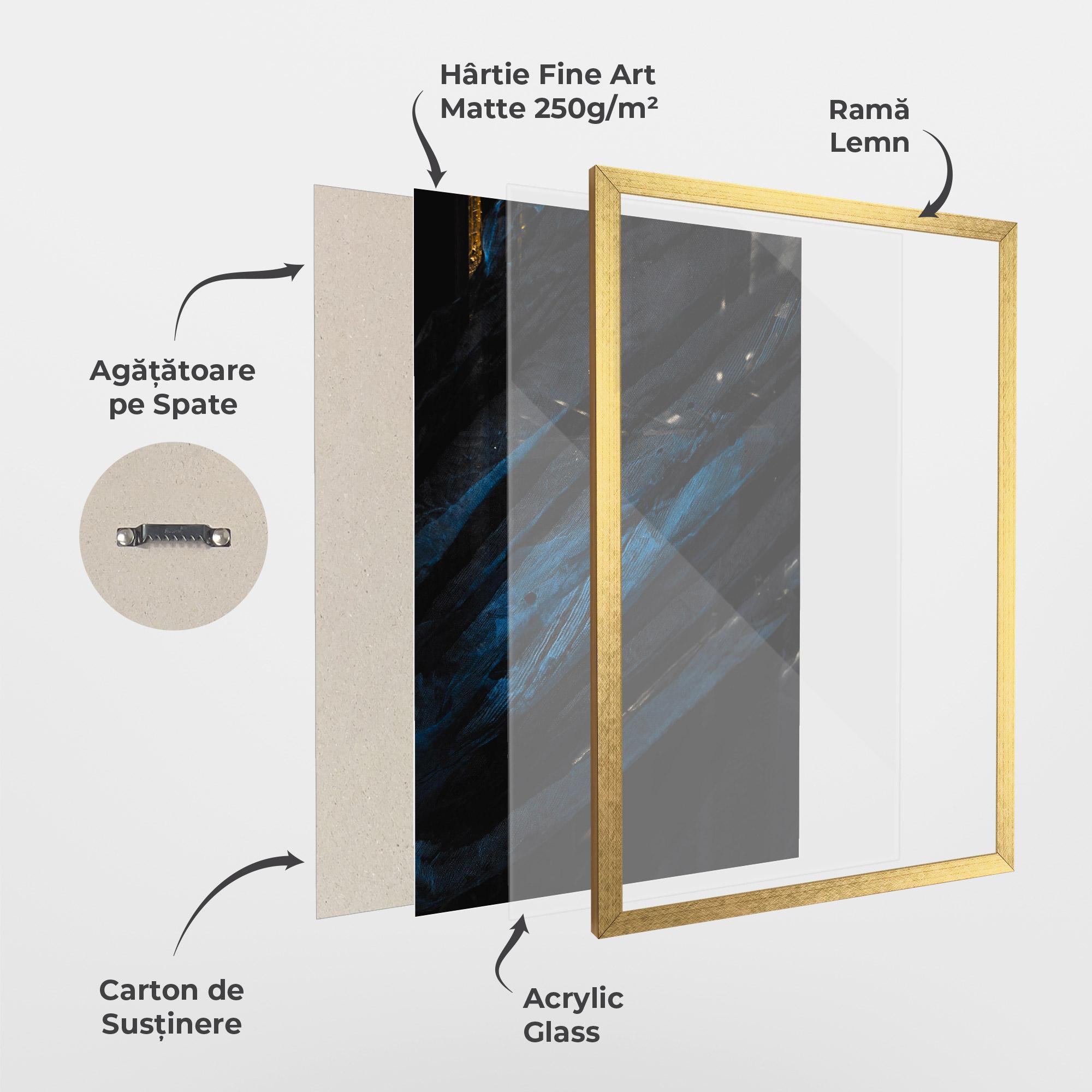 Poster Înrămat Blue Lines mockup 1