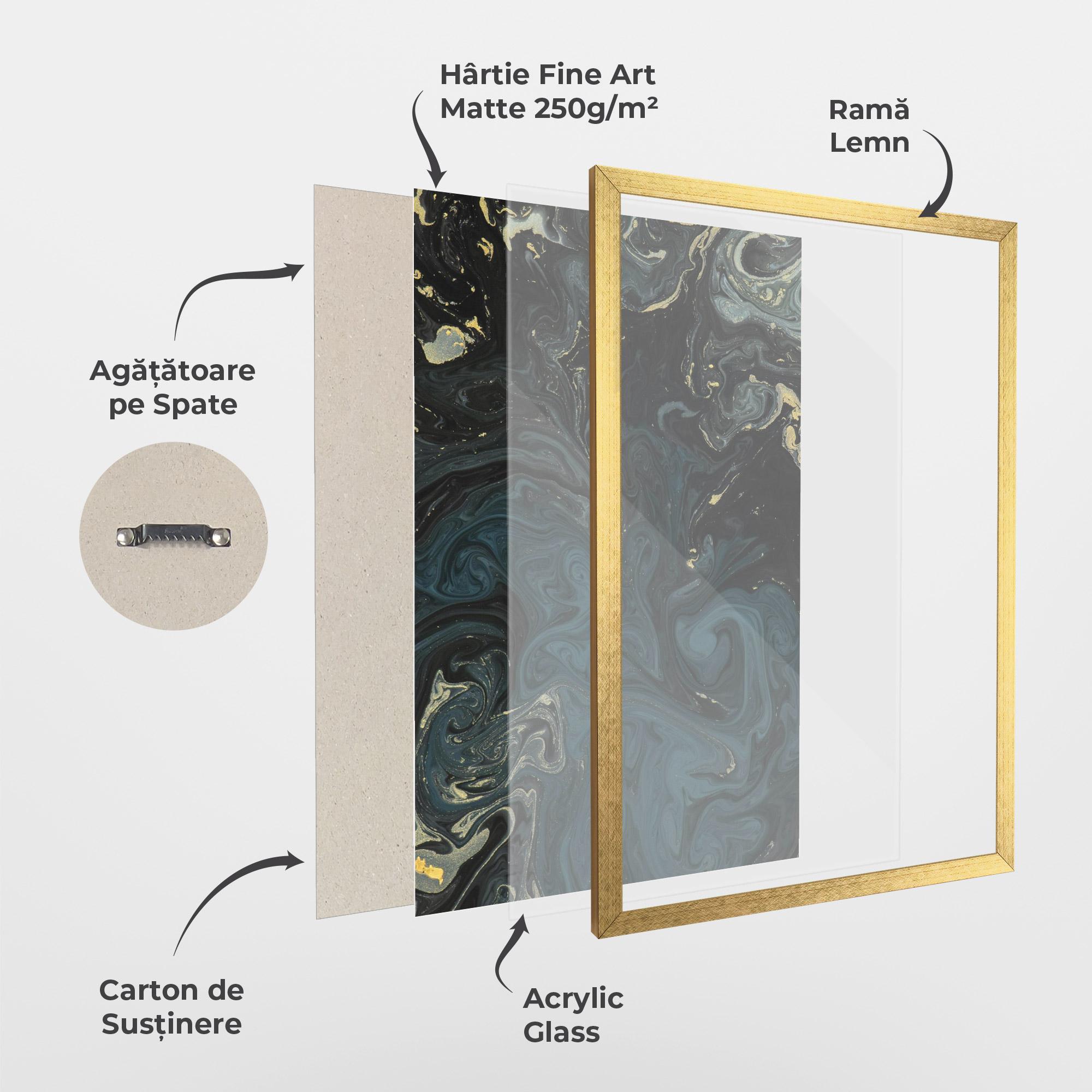 Poster Înrămat Dark Blue Marble mockup 1