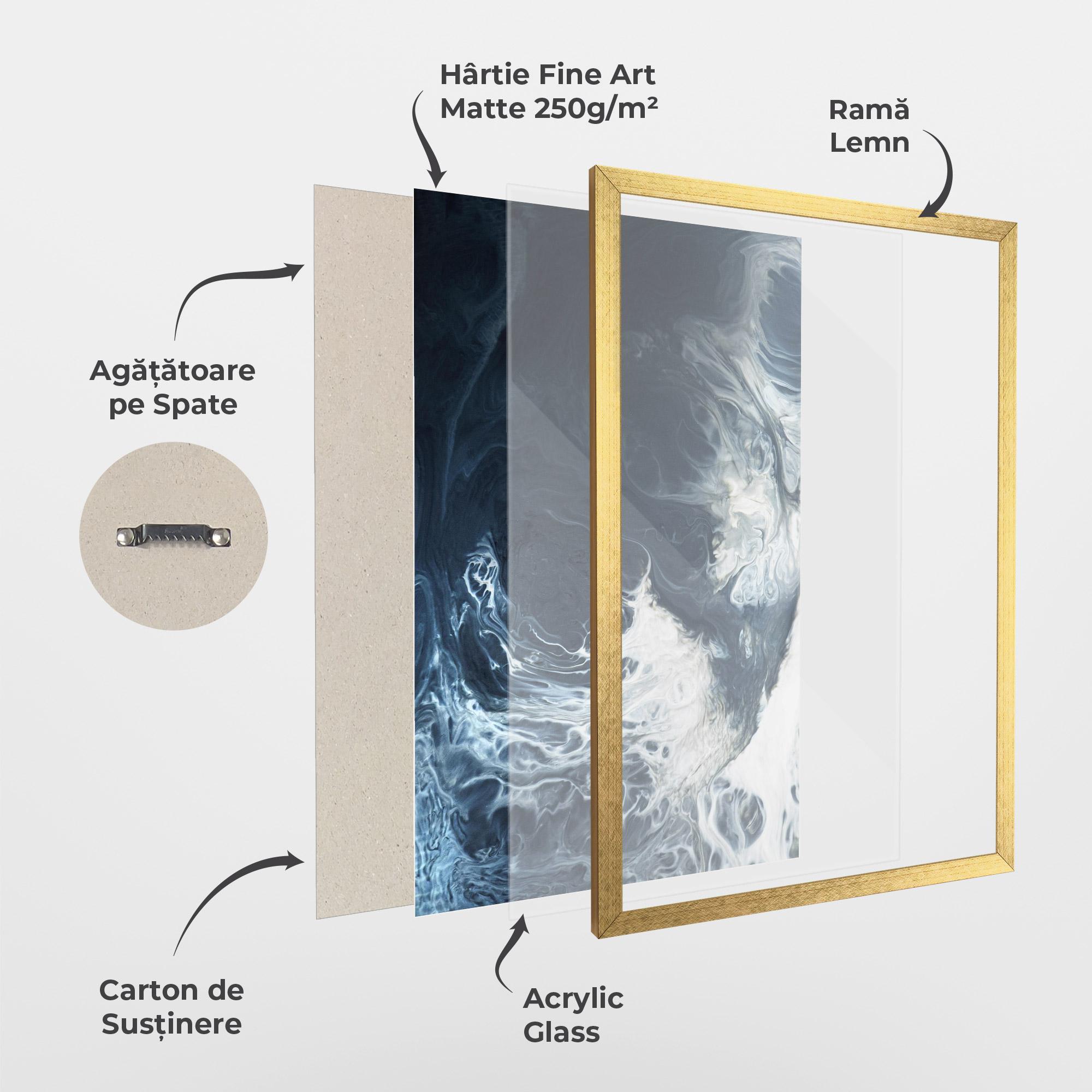 Poster Înrămat Dark Blue Wave mockup 1